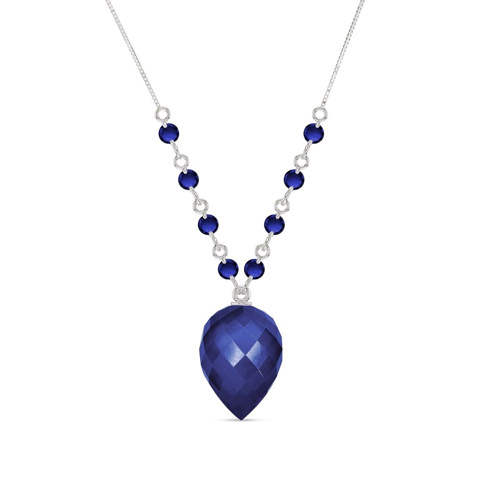 White Gold Pendant Necklace Sapphire 10K — Aurora