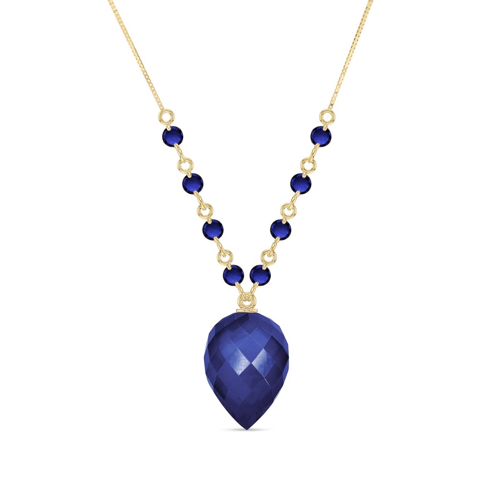 Yellow Gold Pendant Necklace Sapphire 10K — Aurora
