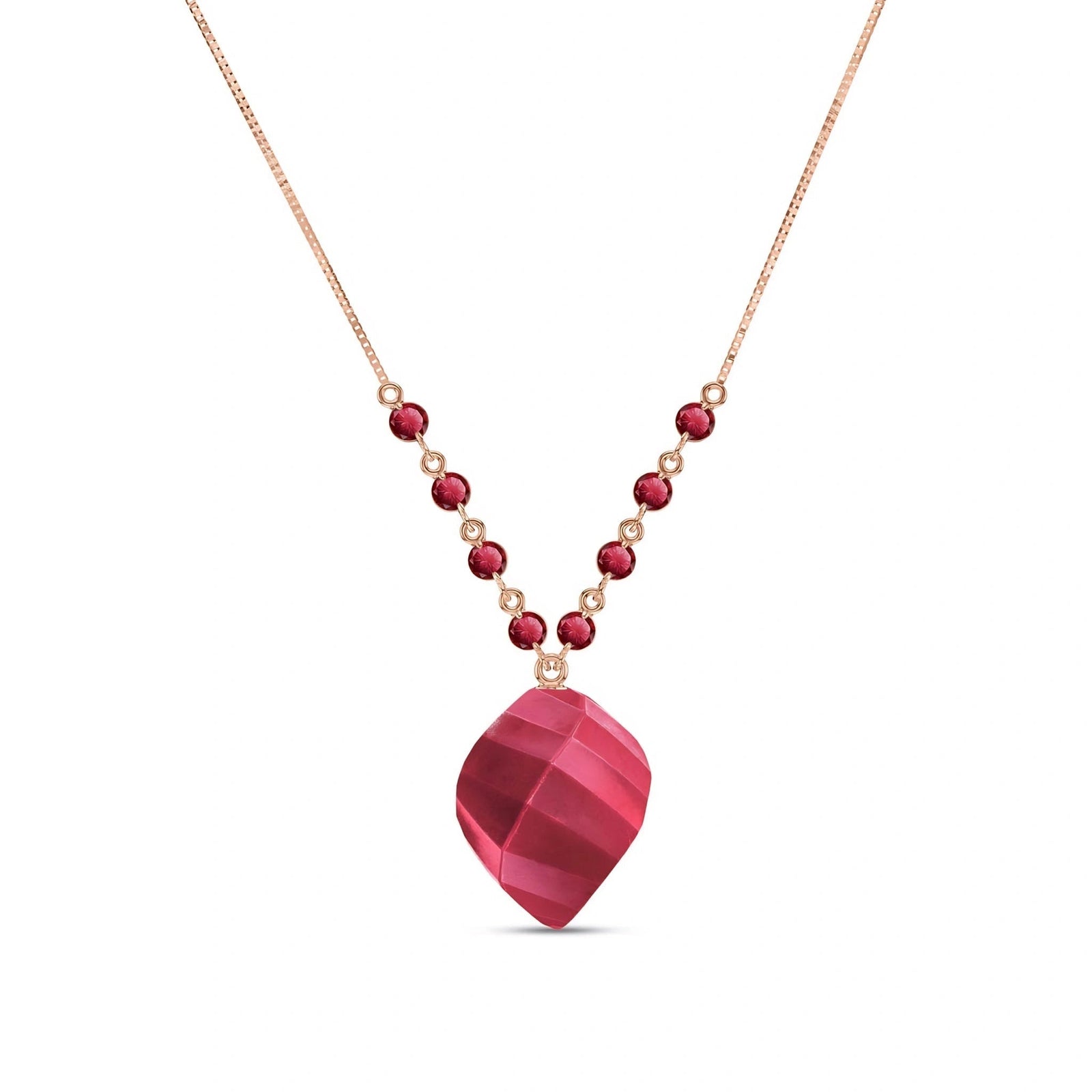 Rose Gold Reverie Pendant Necklace Ruby 10K — Novella