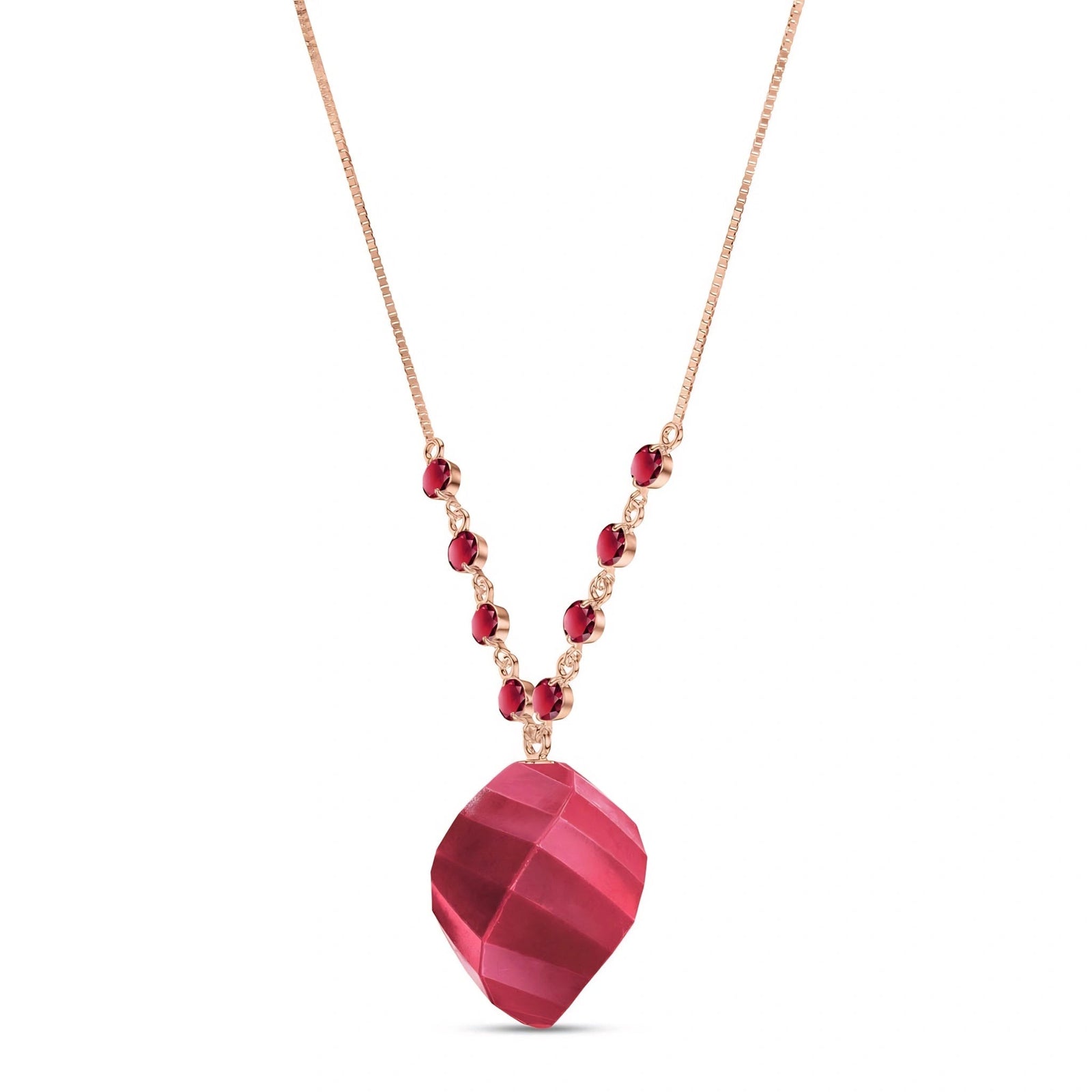 Rose Gold Reverie Pendant Necklace Ruby 10K — Novella