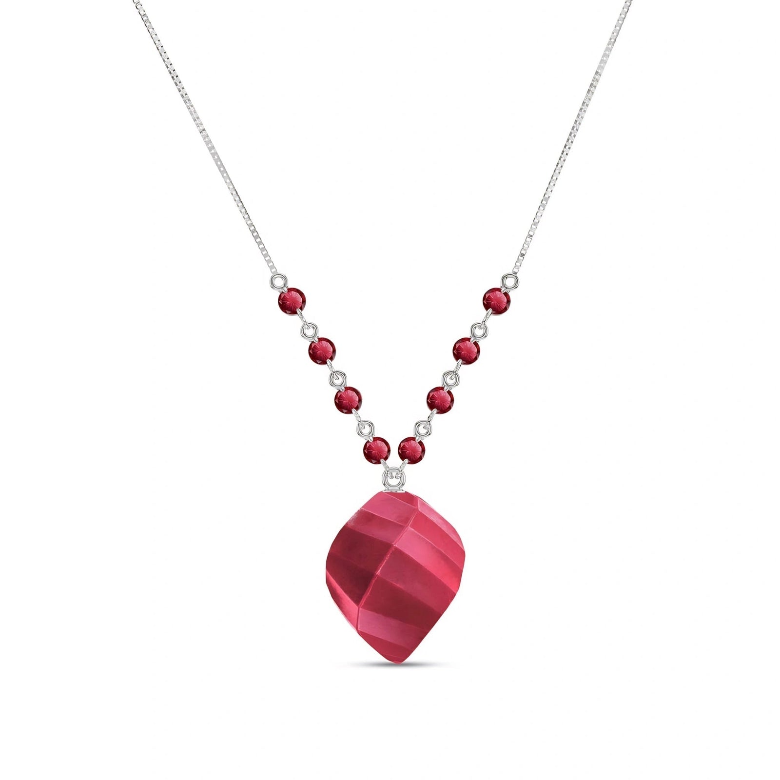 White Gold Reverie Pendant Necklace Ruby 10K — Novella