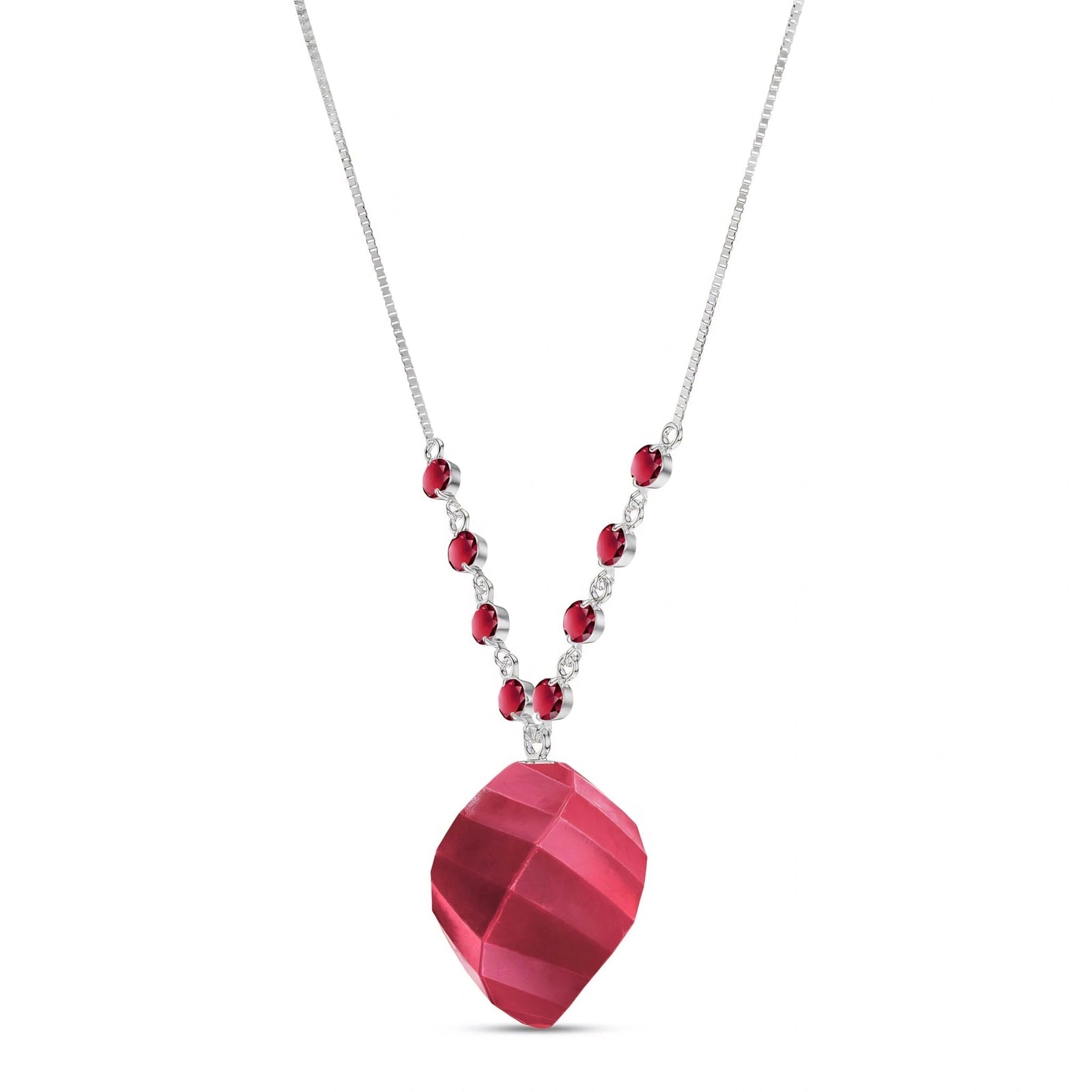 White Gold Reverie Pendant Necklace Ruby 10K — Novella