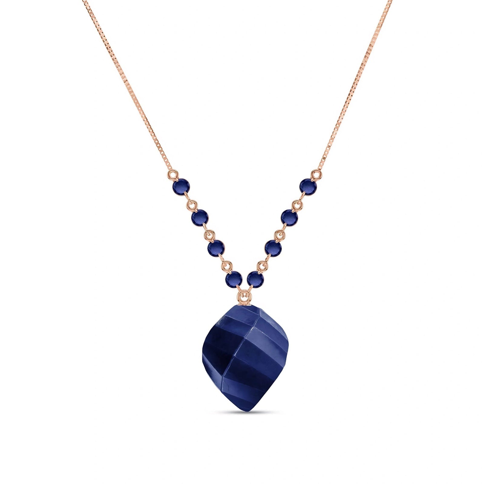 Rose Gold Reverie Pendant Necklace Sapphire 10K — Novella