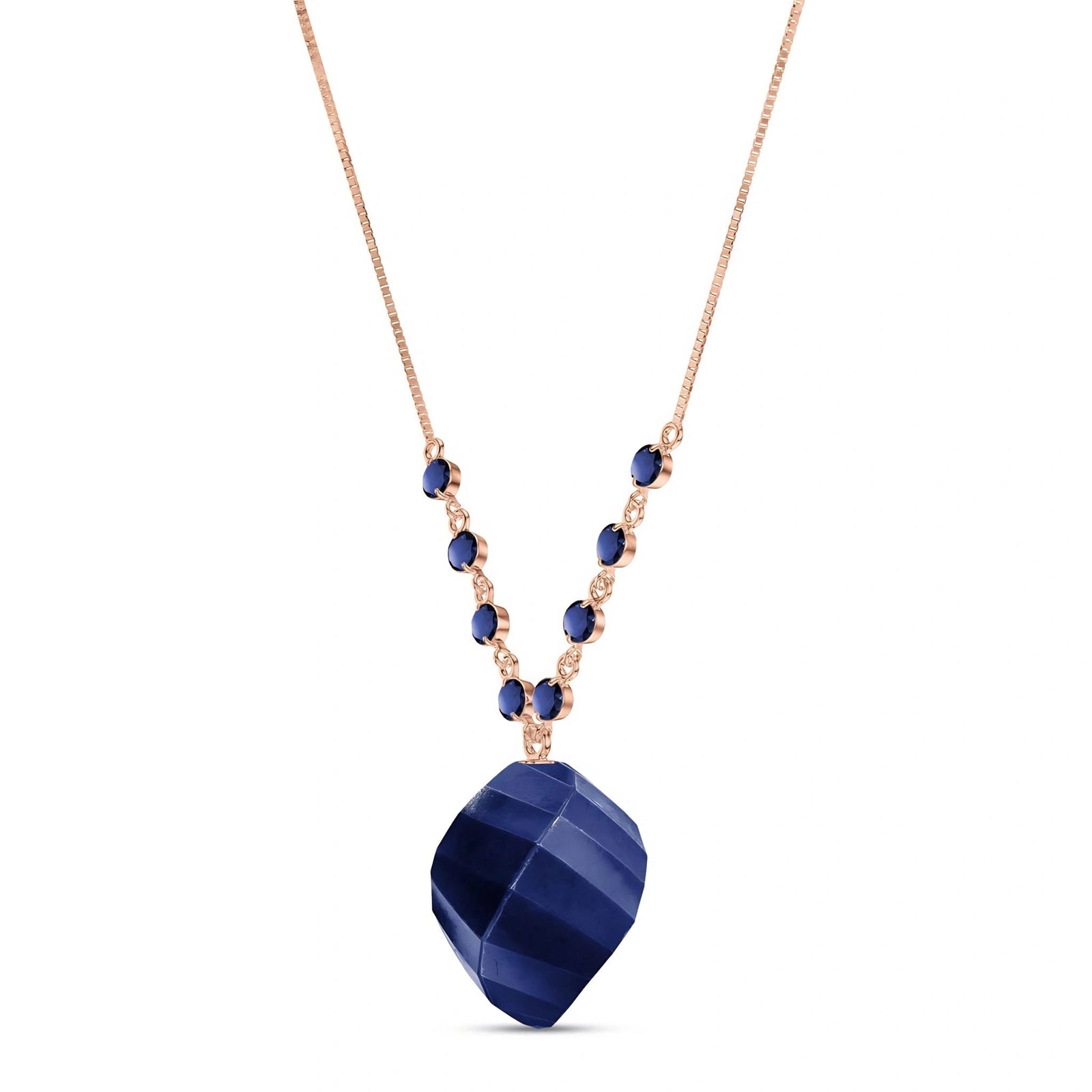 Rose Gold Reverie Pendant Necklace Sapphire 10K — Novella