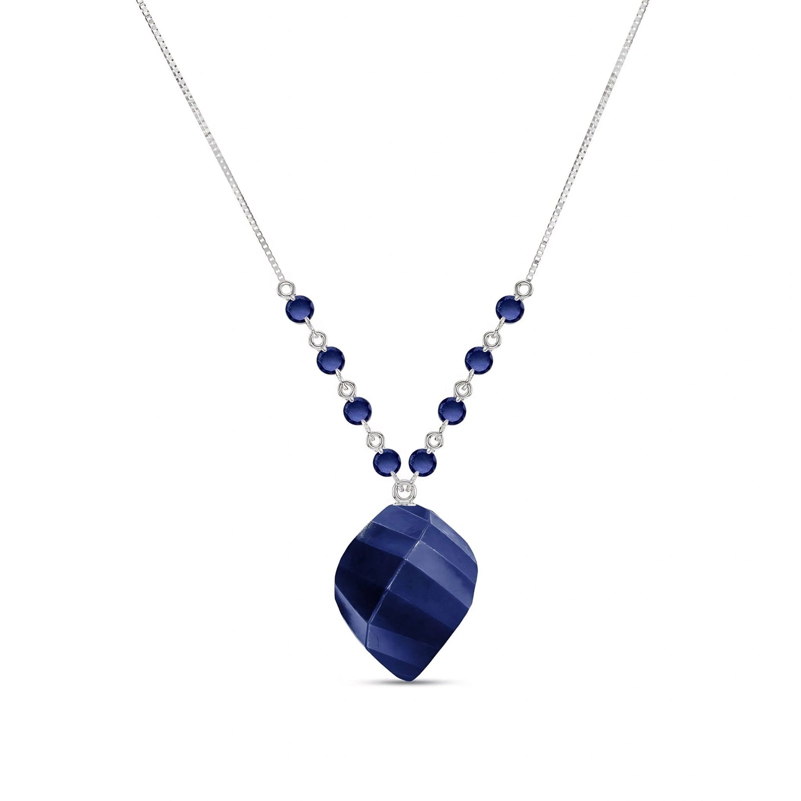 White Gold Reverie Pendant Necklace Sapphire 10K — Novella