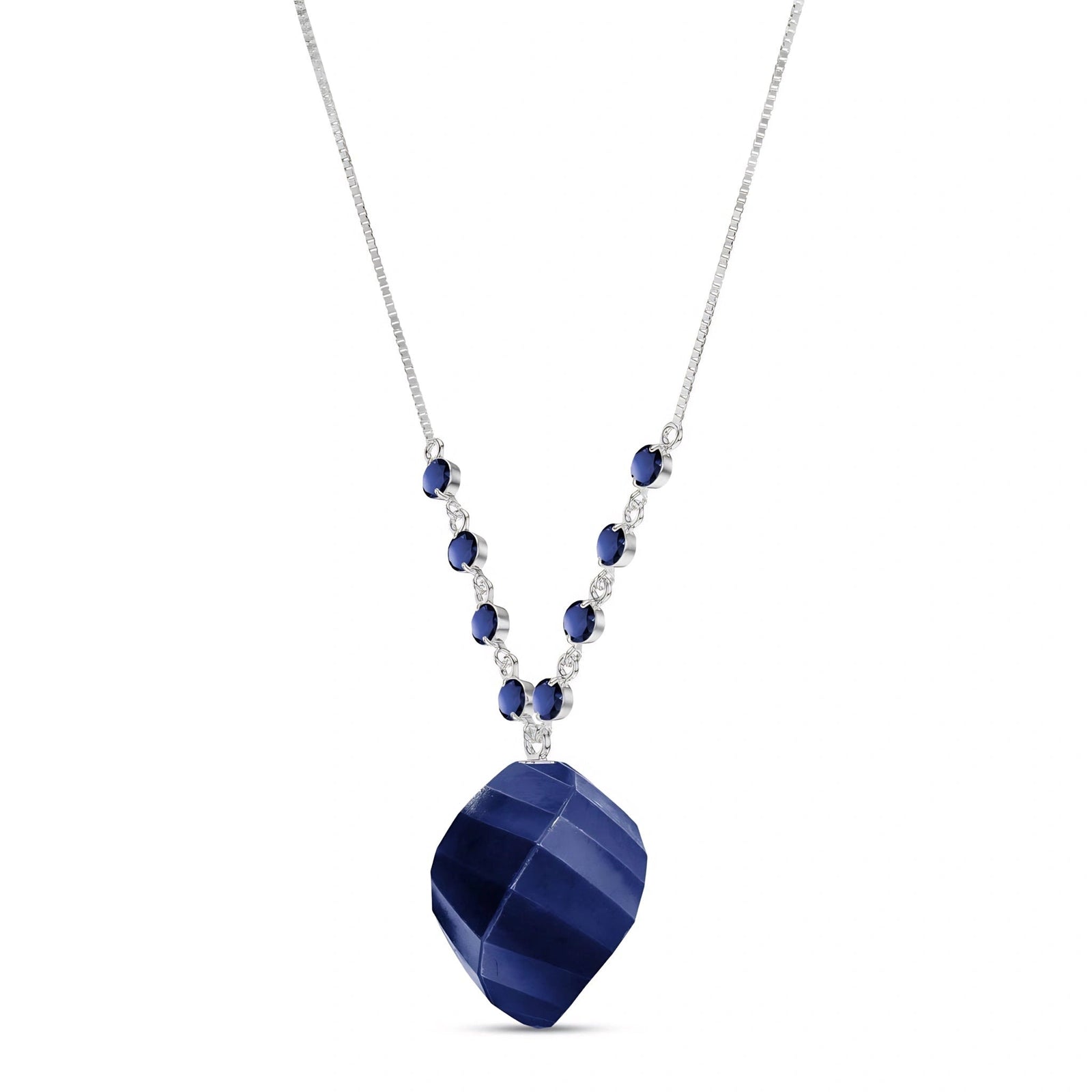 White Gold Reverie Pendant Necklace Sapphire 10K — Novella