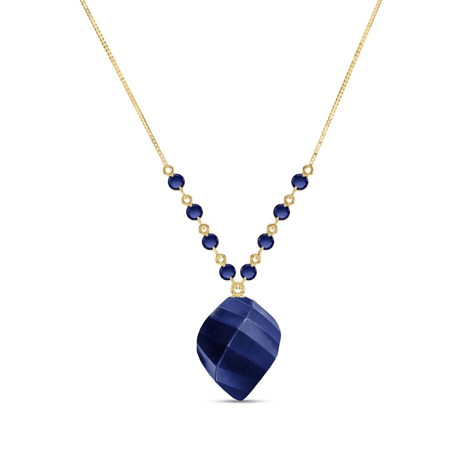 Yellow Gold Reverie Pendant Necklace Sapphire 10K — Novella