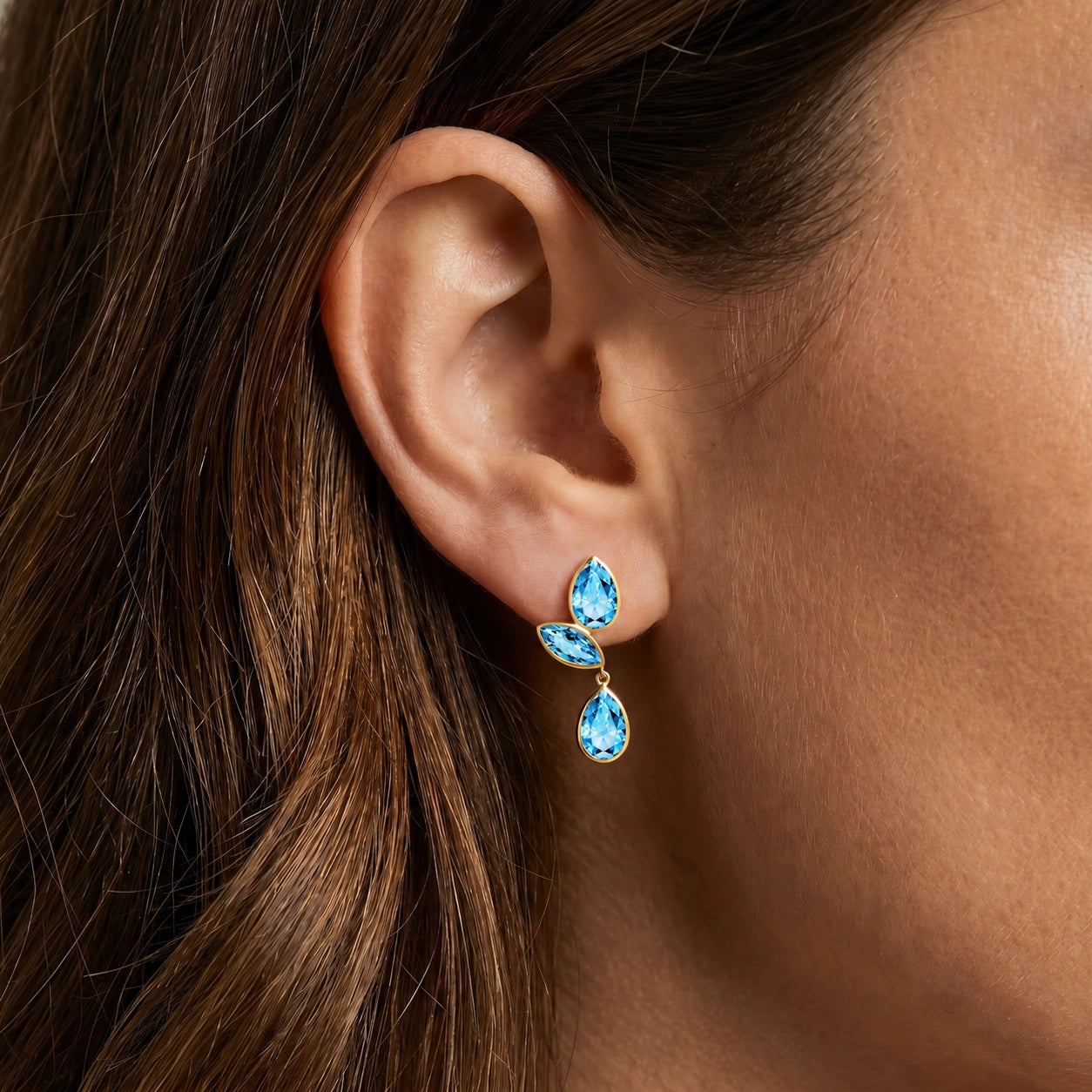 Yellow Gold Blue Topaz — Ermellina