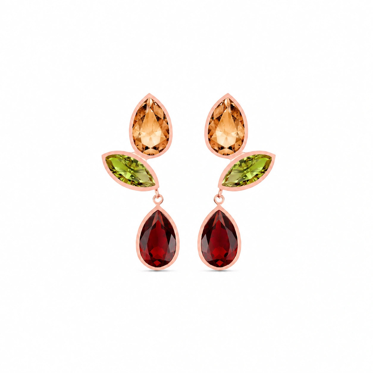 Rose Gold Garnet & Citrine & Peridot — Ermellina
