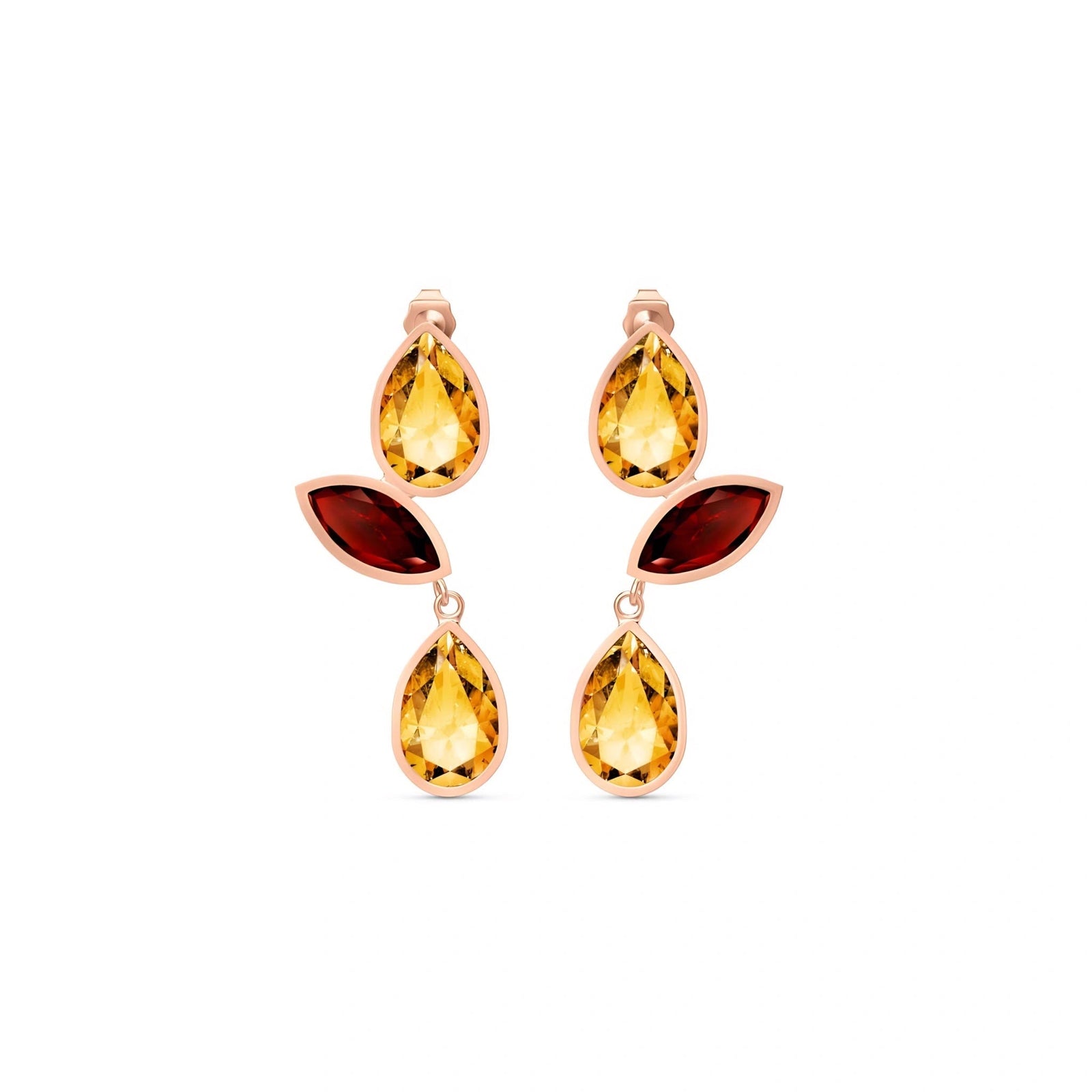 Rose Gold Garnet & Citrine — Ermellina
