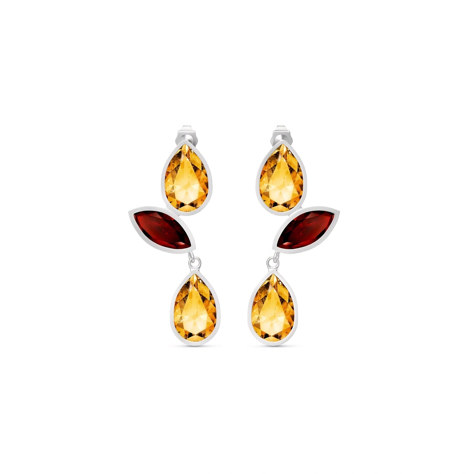White Gold Garnet & Citrine — Ermellina