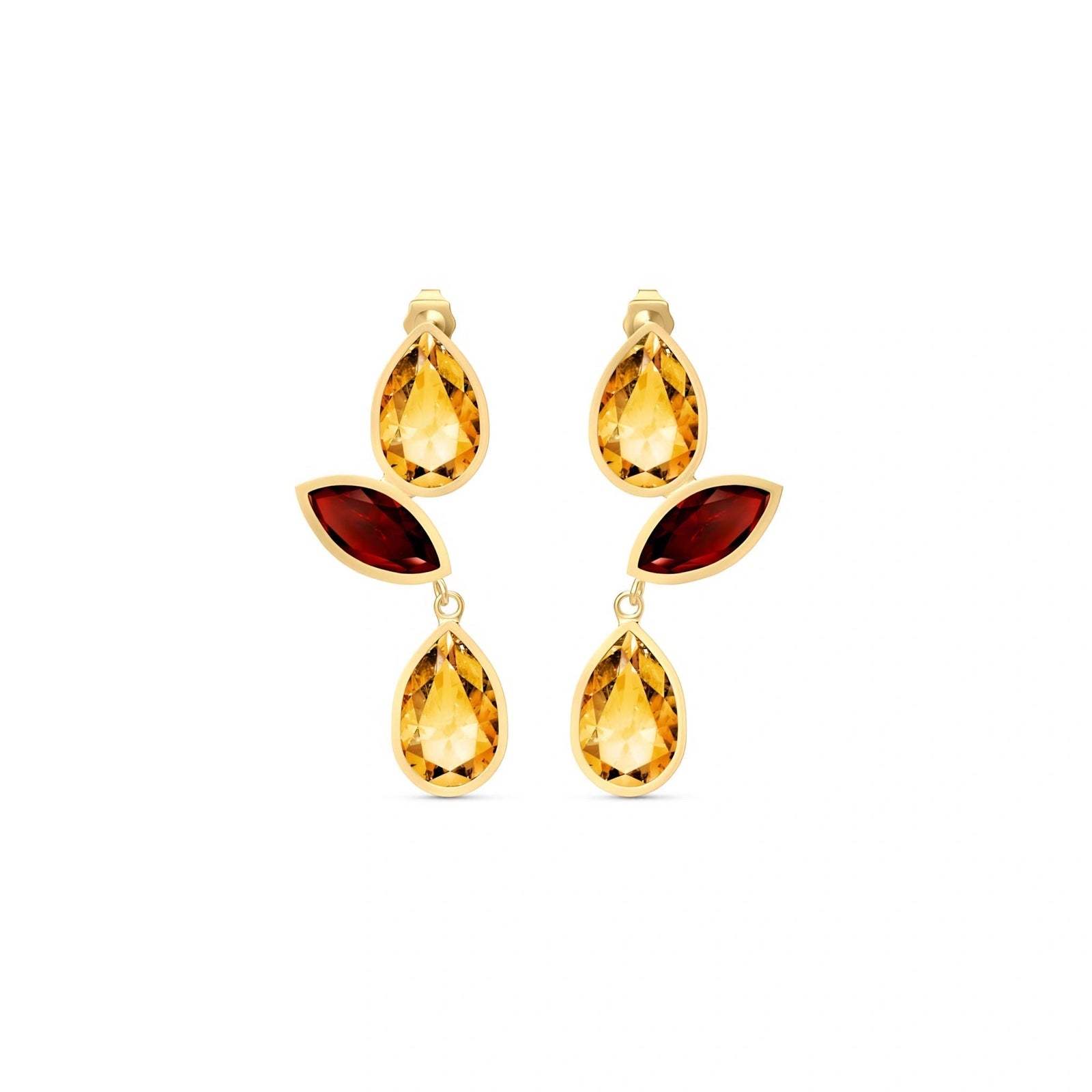 Yellow Gold Garnet & Citrine — Ermellina