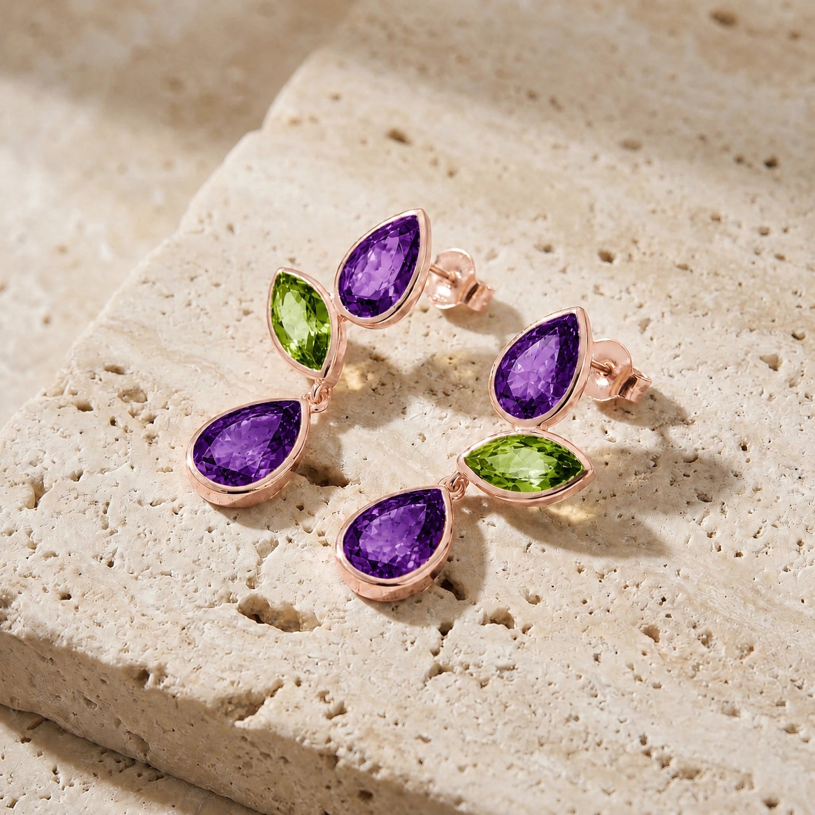 Rose Gold Peridot & Amethyst — Ermellina