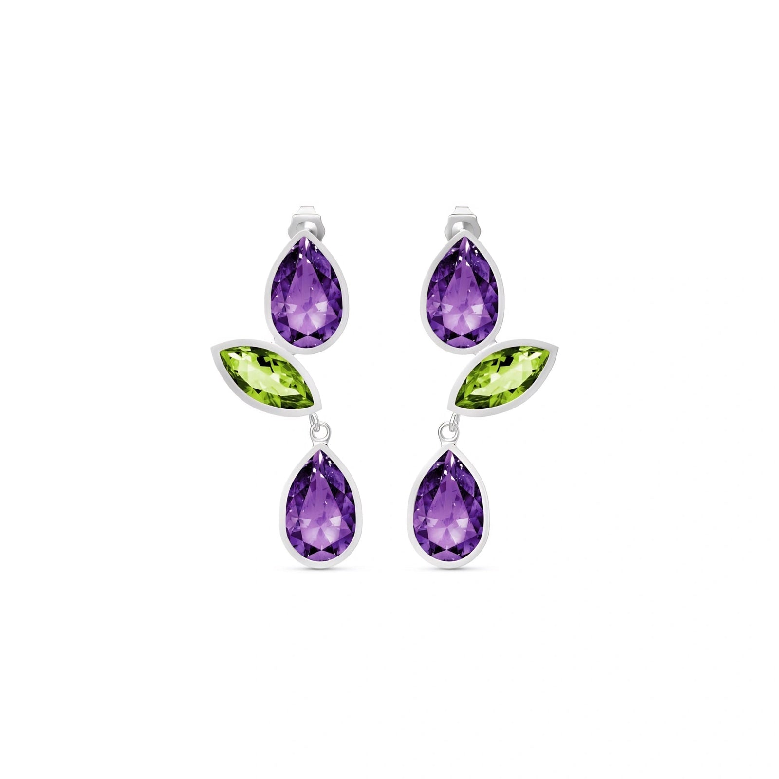 White Gold Peridot & Amethyst — Ermellina