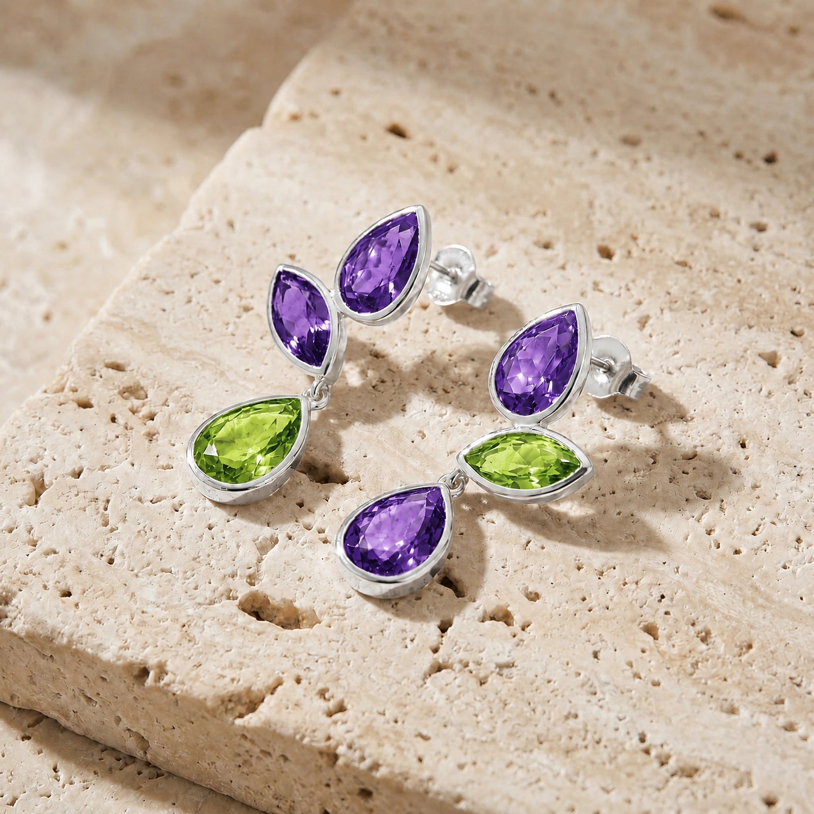 White Gold Peridot & Amethyst — Ermellina