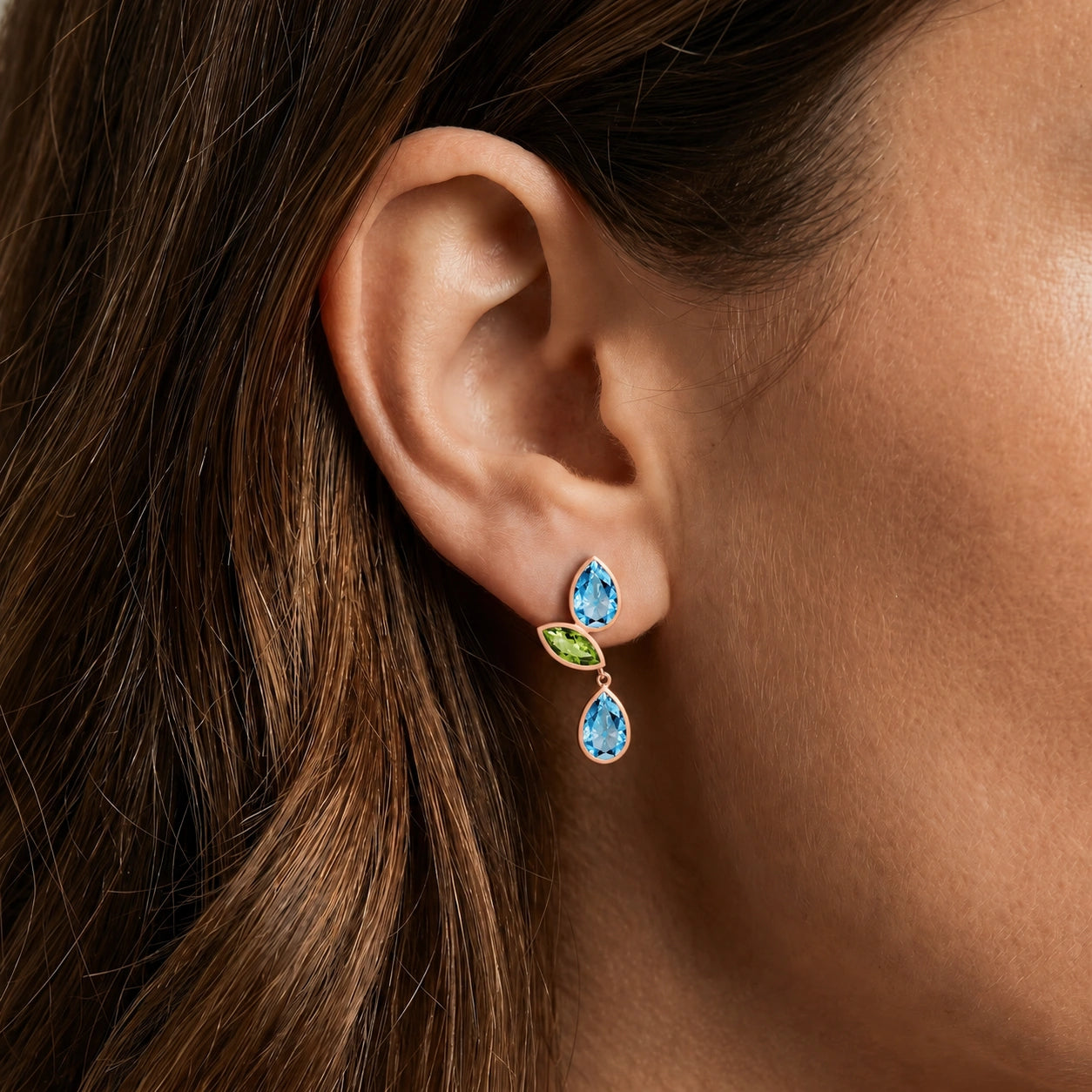 Rose Gold Peridot & Blue Topaz — Ermellina