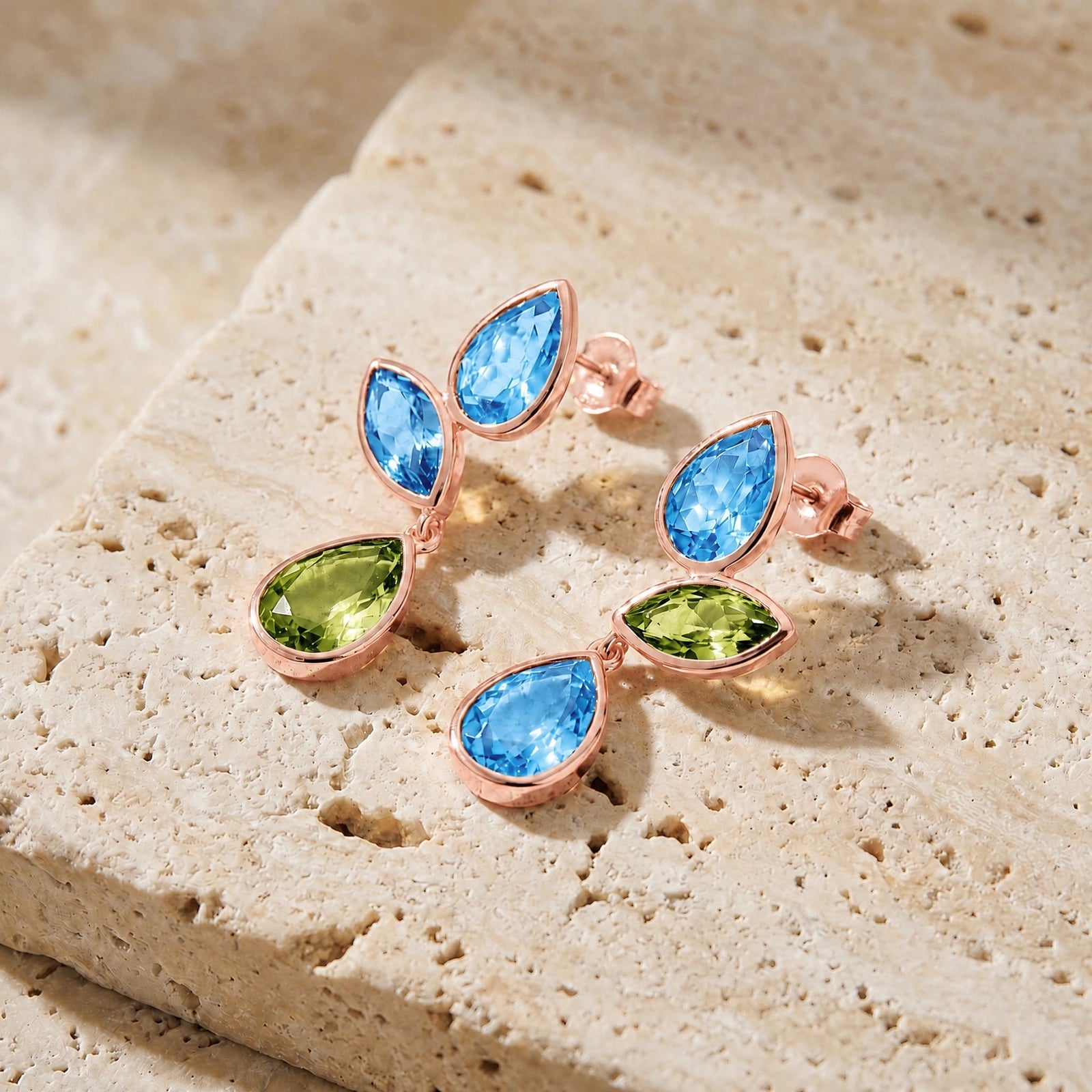 Rose Gold Peridot & Blue Topaz — Ermellina