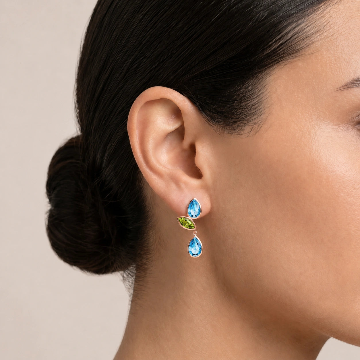 Rose Gold Peridot & Blue Topaz — Ermellina