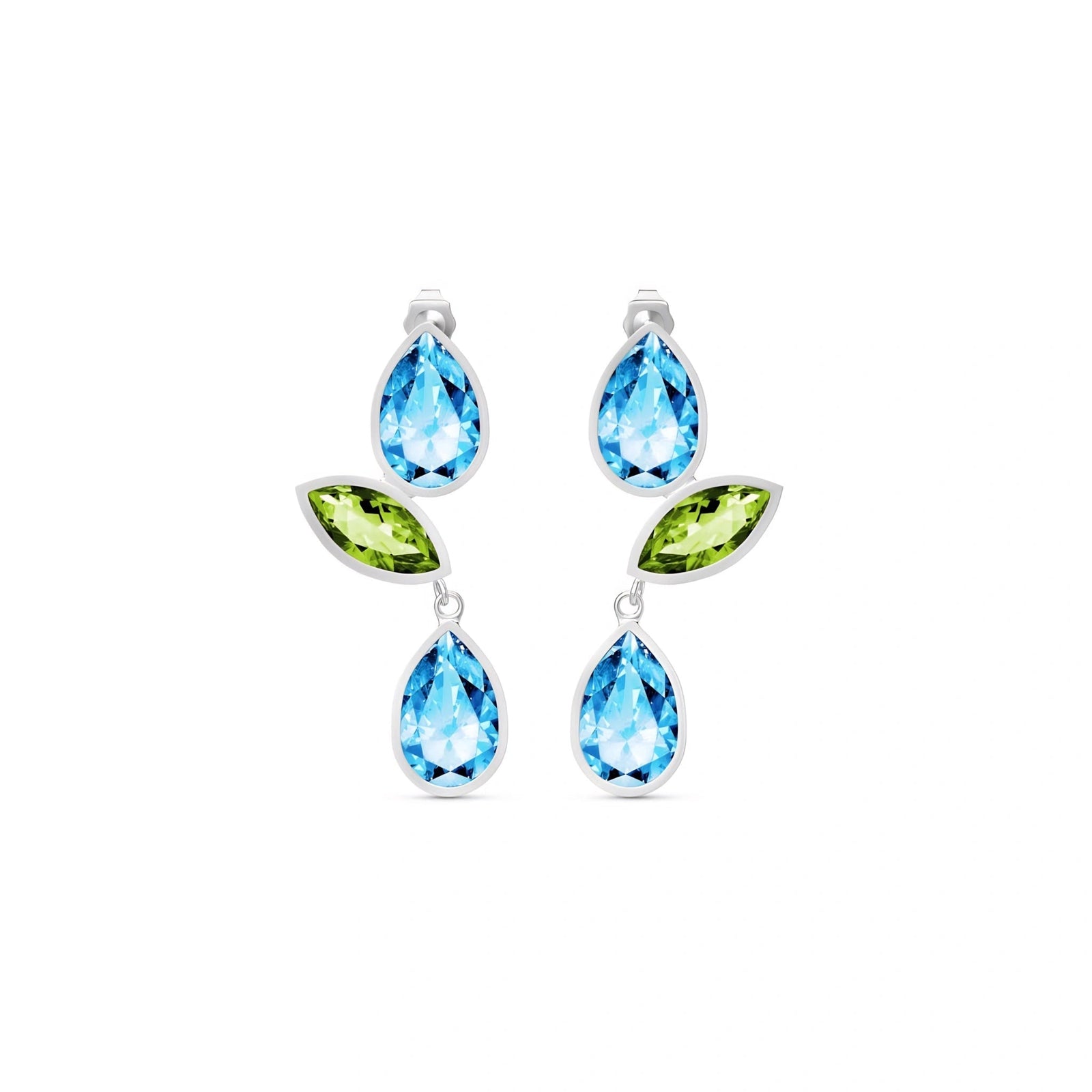 White Gold Peridot & Blue Topaz — Ermellina