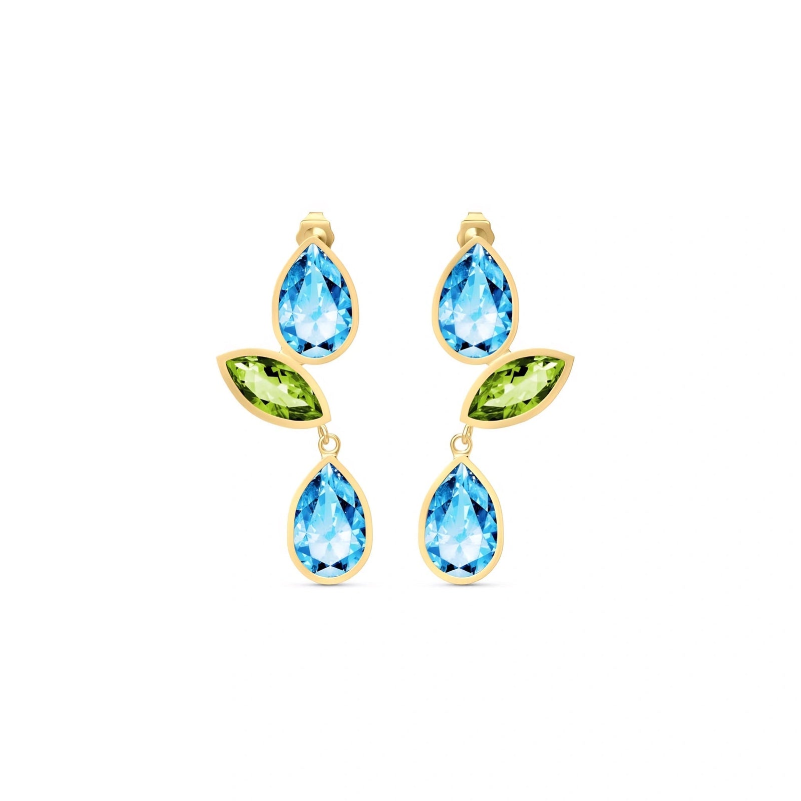 Yellow Gold Peridot & Blue Topaz — Ermellina
