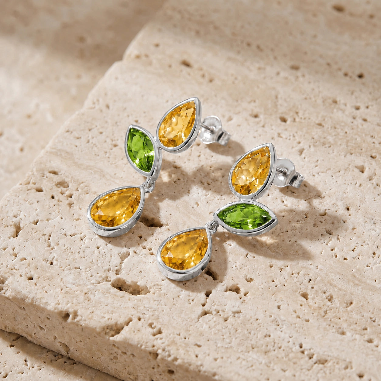 White Gold Peridot & Citrine — Ermellina