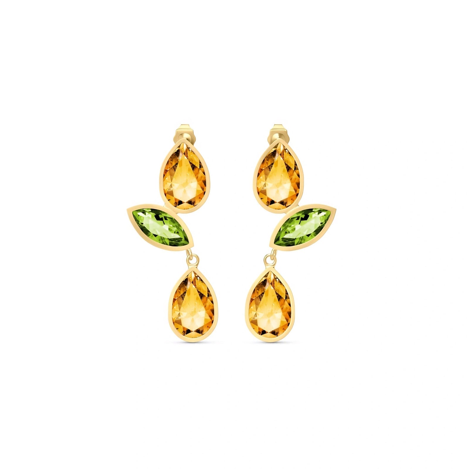 Yellow Gold Peridot & Citrine — Ermellina