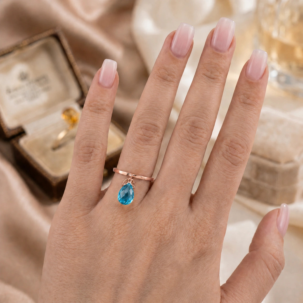 Rose Gold Blue Topaz — Demetra