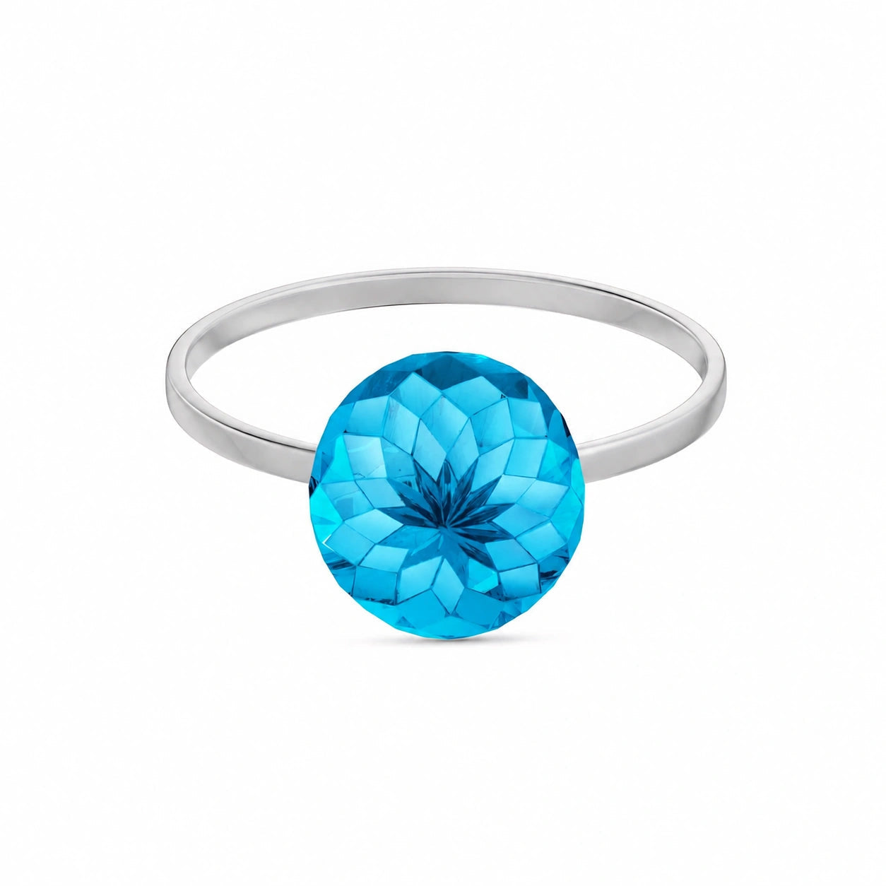 White Gold Blue Topaz — Demetra