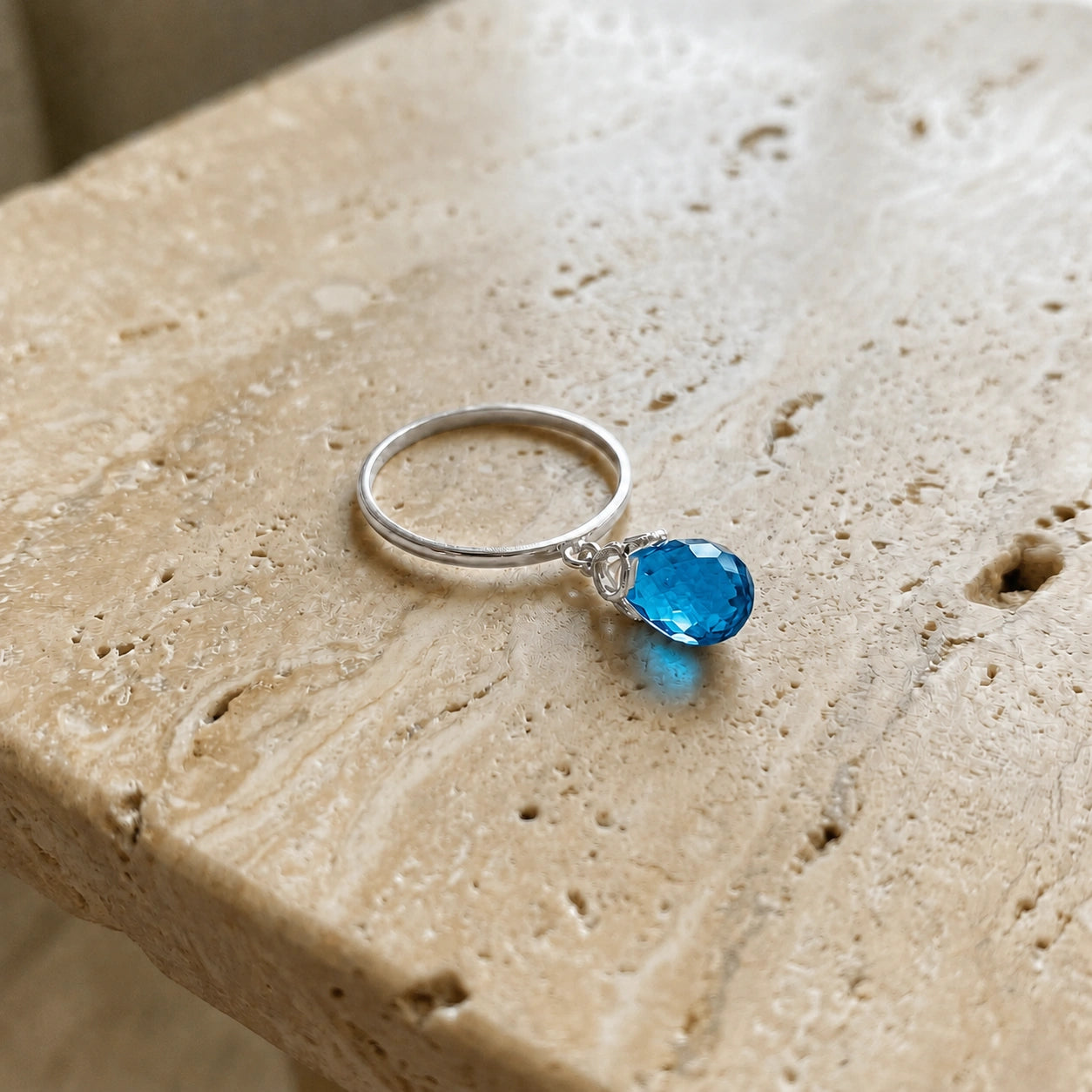 White Gold Blue Topaz — Demetra