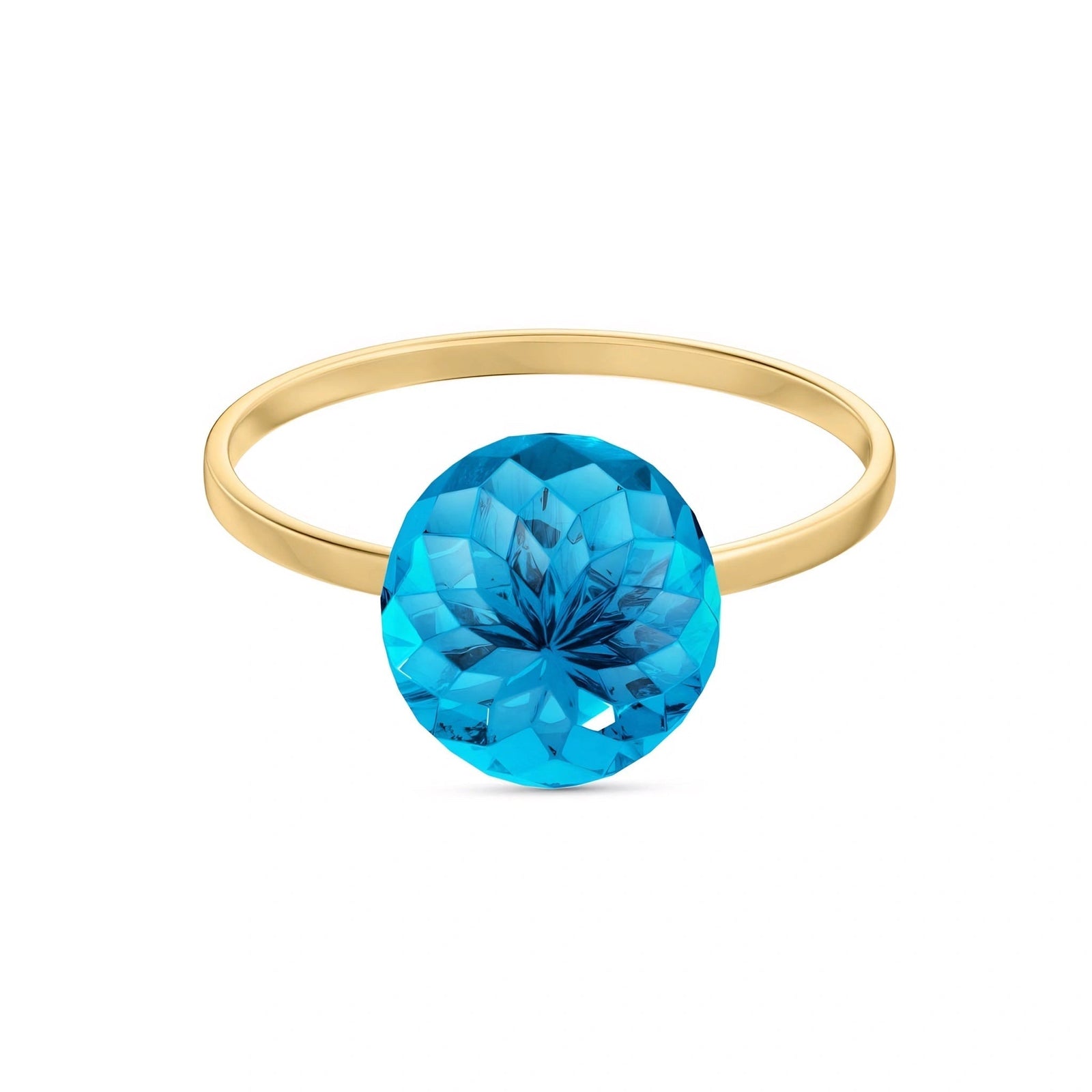 Yellow Gold Blue Topaz — Demetra