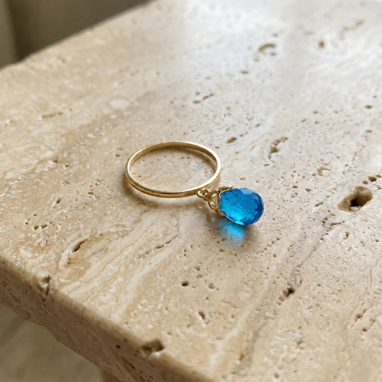Yellow Gold Blue Topaz — Demetra