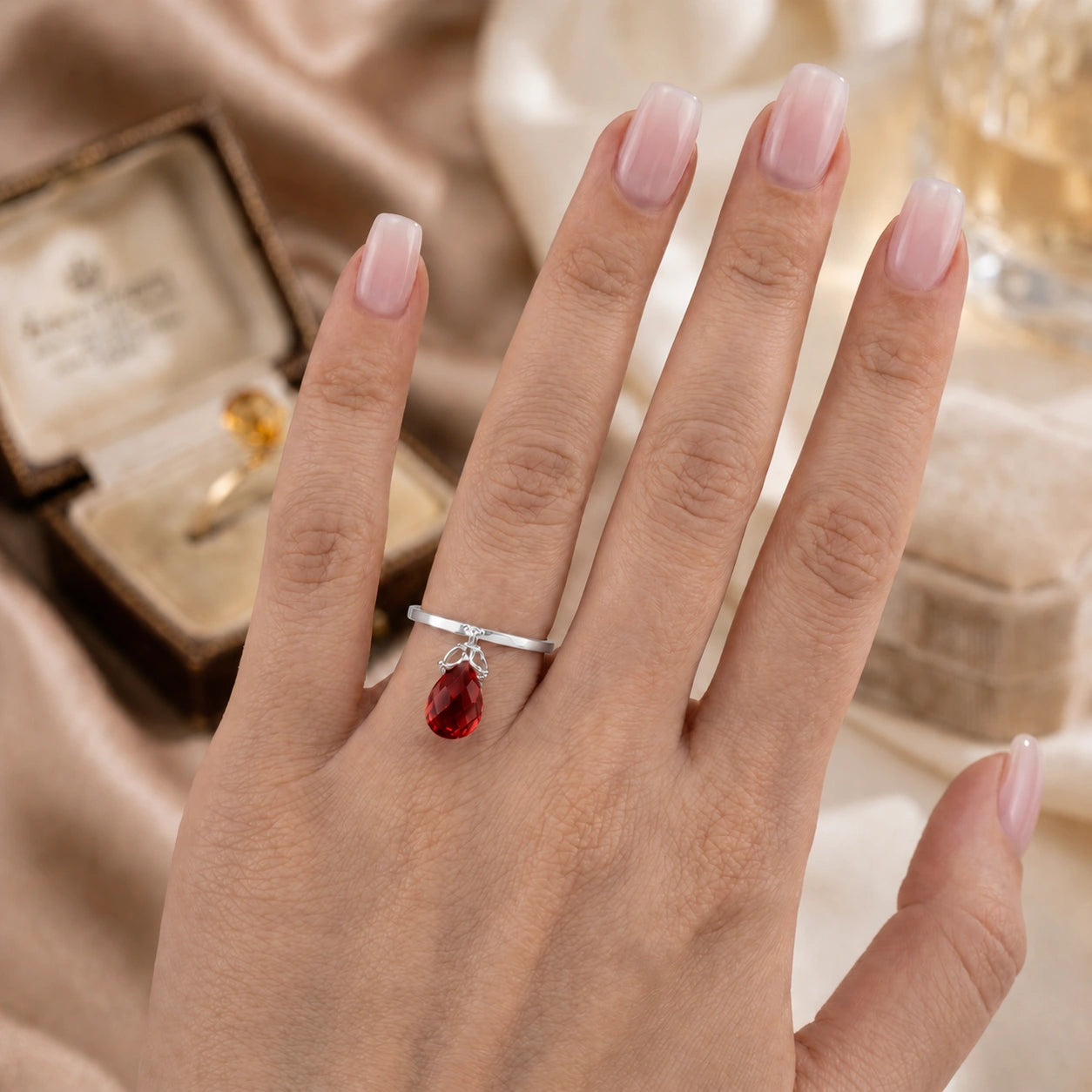 White Gold Garnet — Demetra