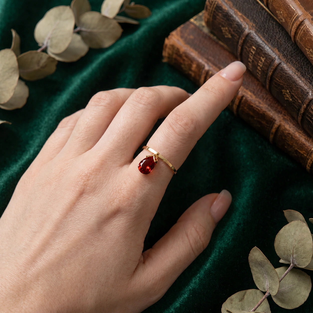 Yellow Gold Garnet — Demetra