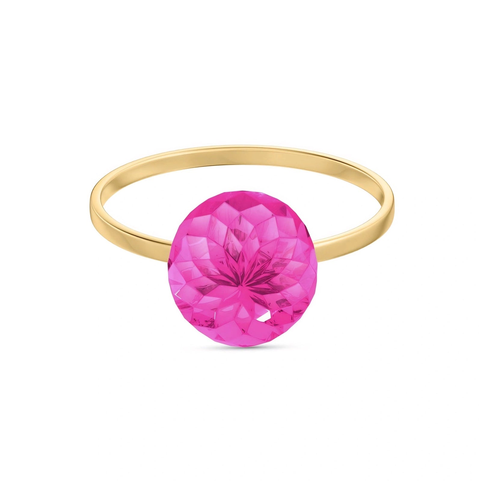 Yellow Gold Pink Topaz — Demetra