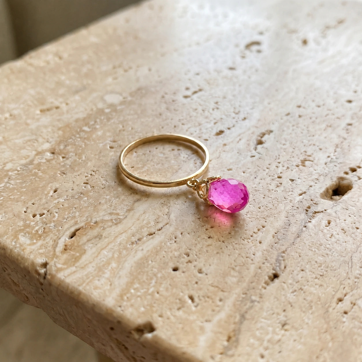 Yellow Gold Pink Topaz — Demetra