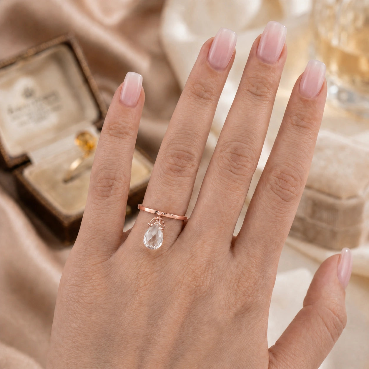 Rose Gold White Topaz — Demetra