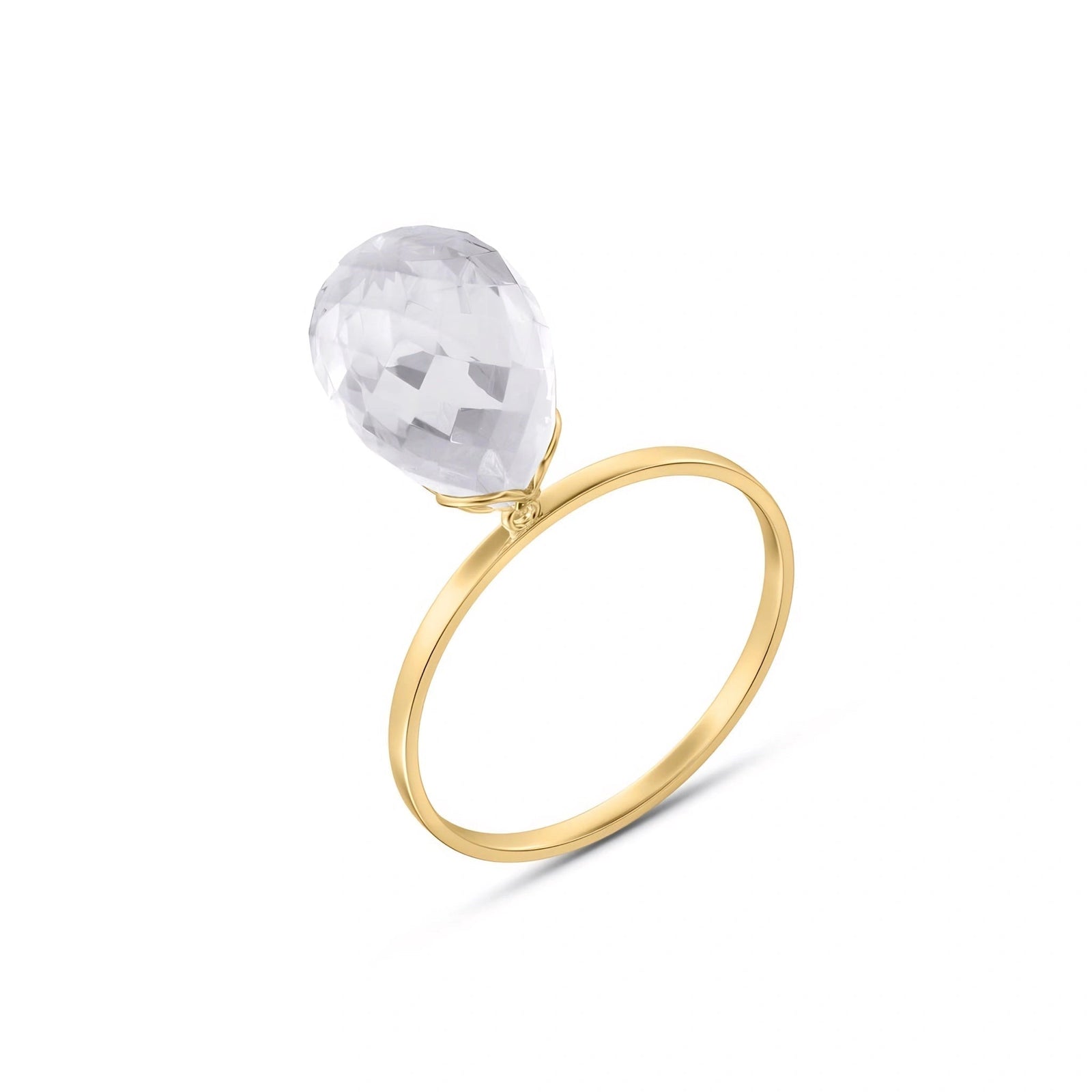 Yellow Gold White Topaz — Demetra
