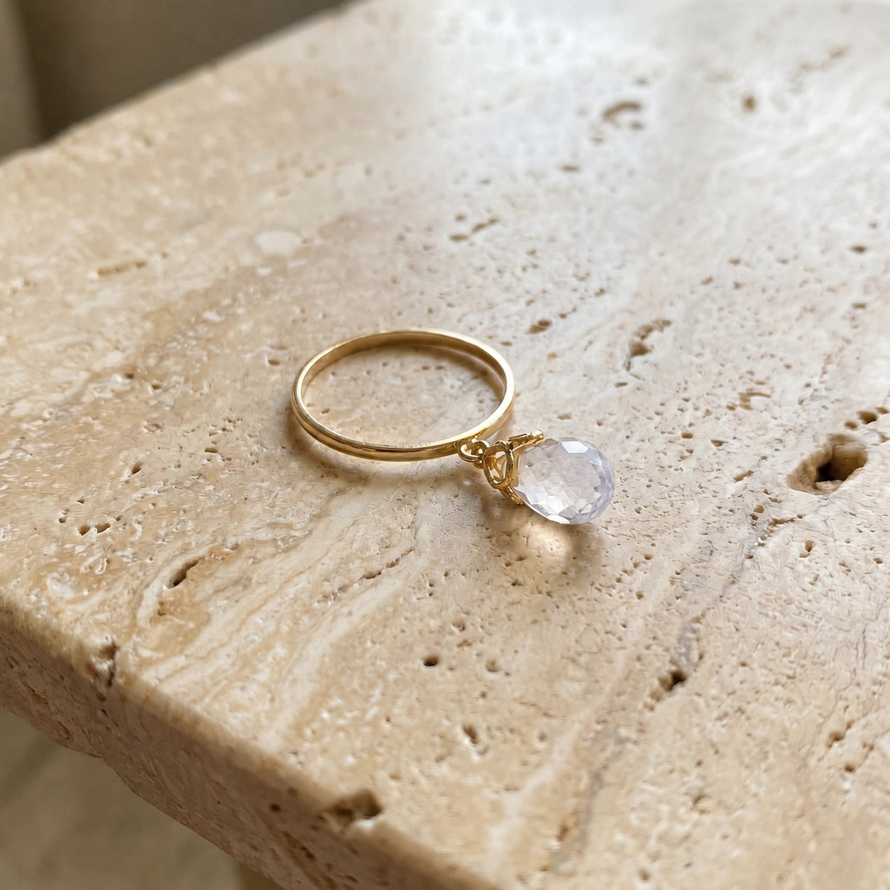 Yellow Gold White Topaz — Demetra