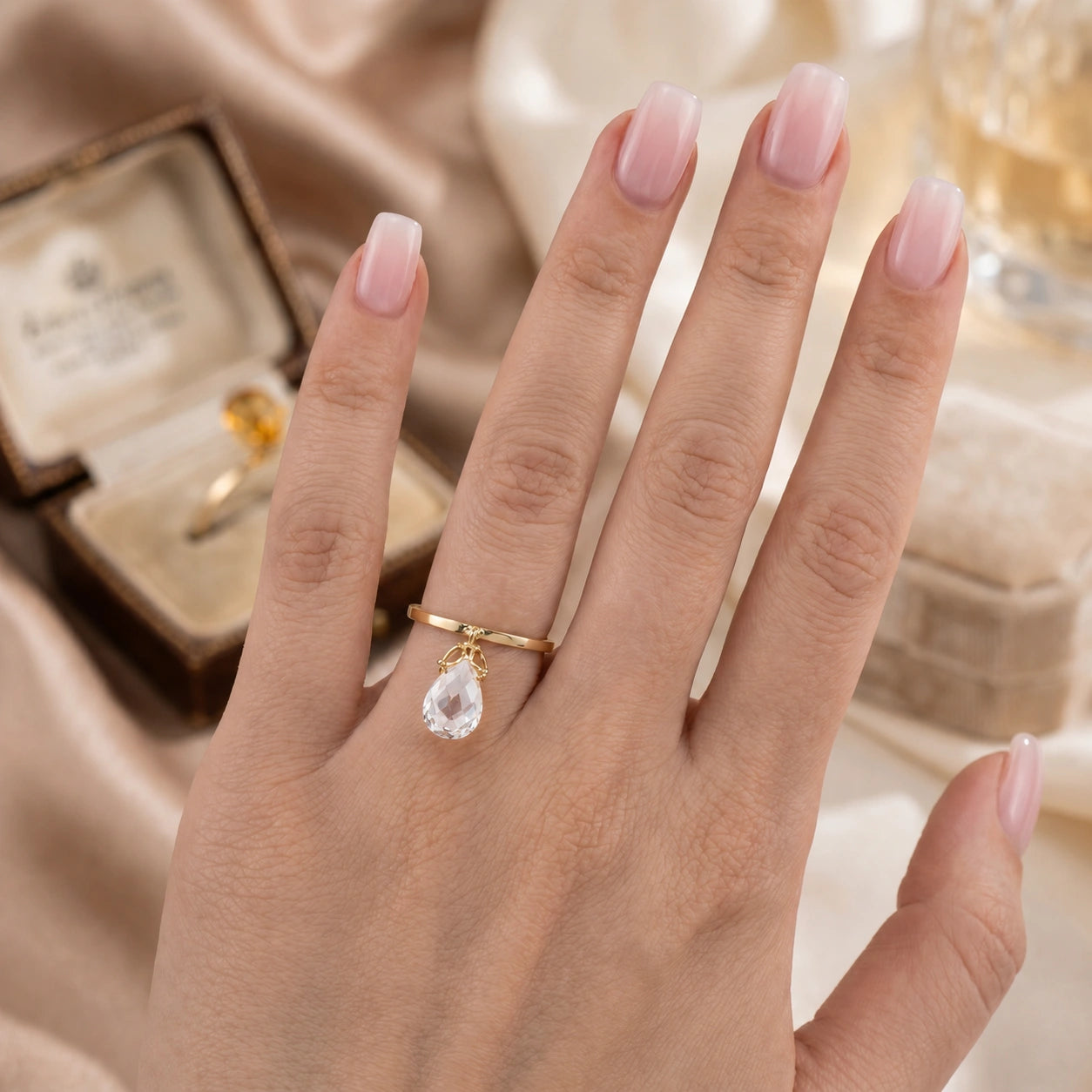 Yellow Gold White Topaz — Demetra