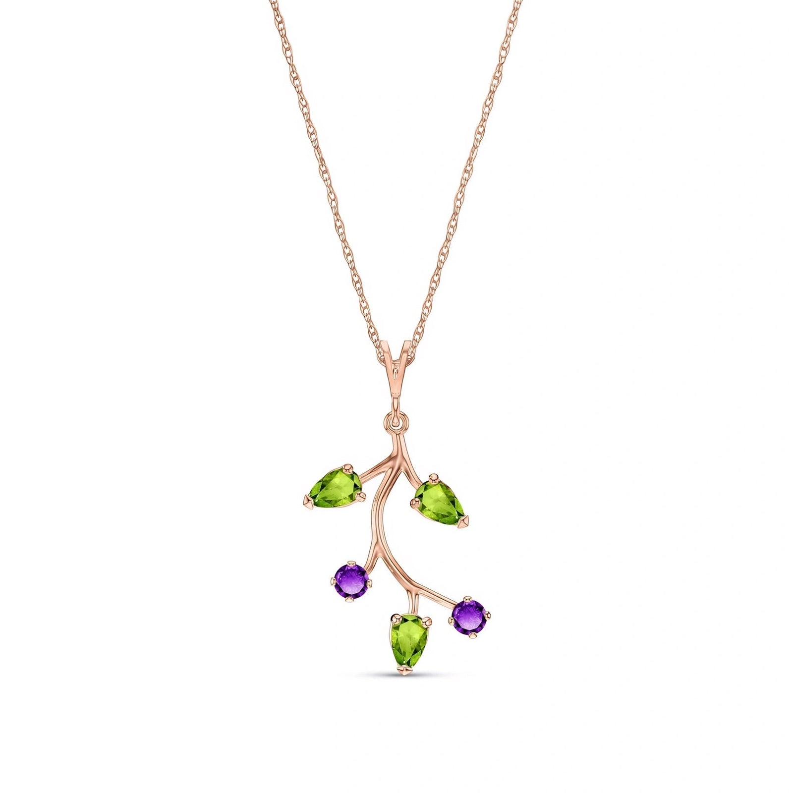 Rose Gold Necklace Amethyst 10K — Nadia