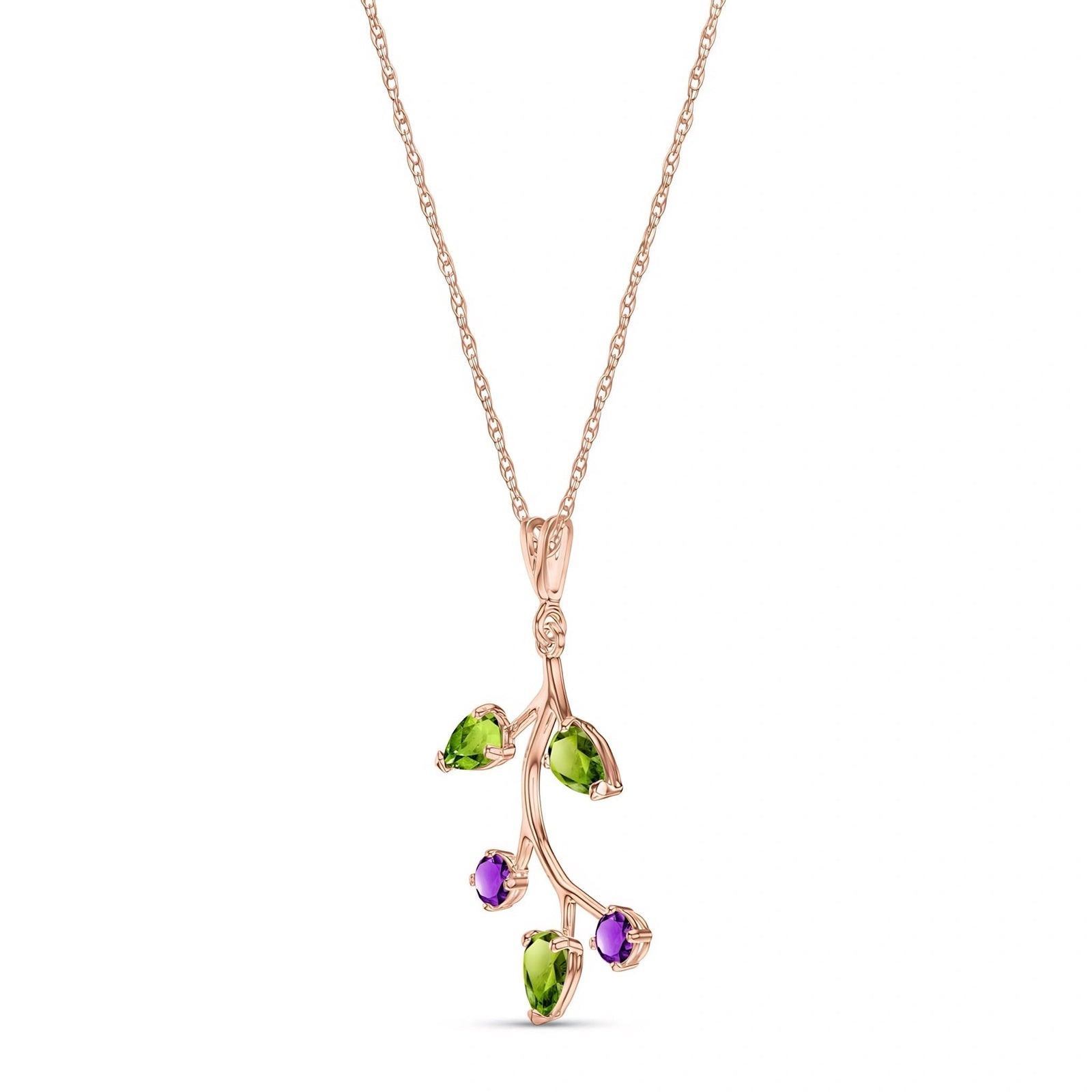 Rose Gold Necklace Amethyst 10K — Nadia