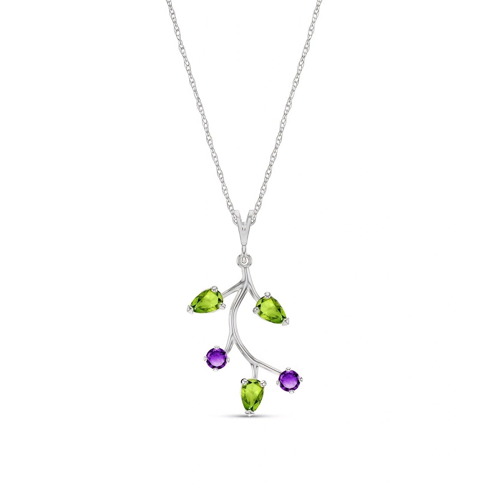 White Gold Necklace Amethyst 10K — Nadia