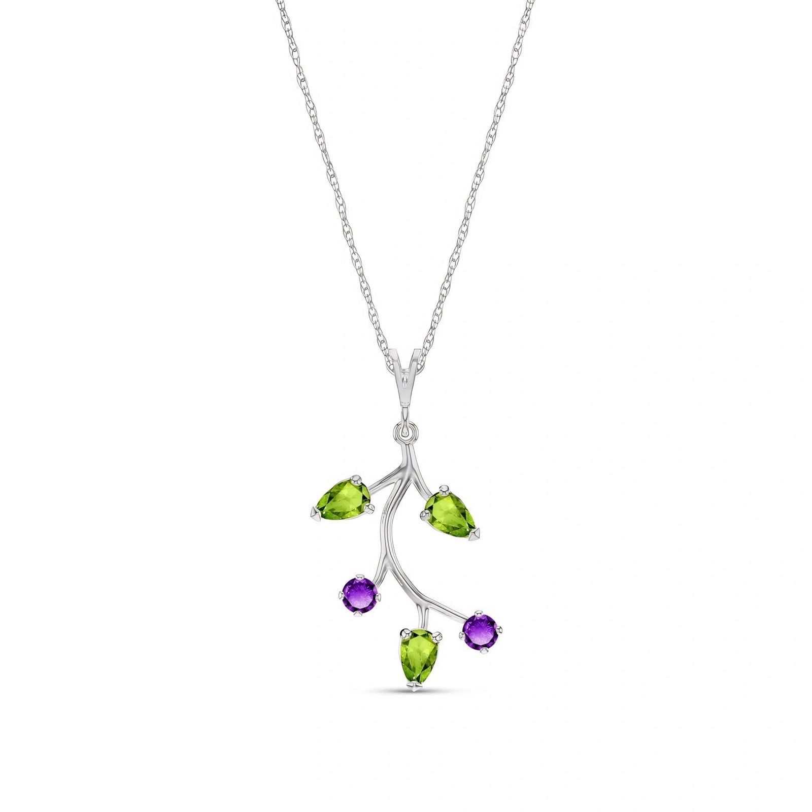 White Gold Necklace Amethyst 10K — Nadia
