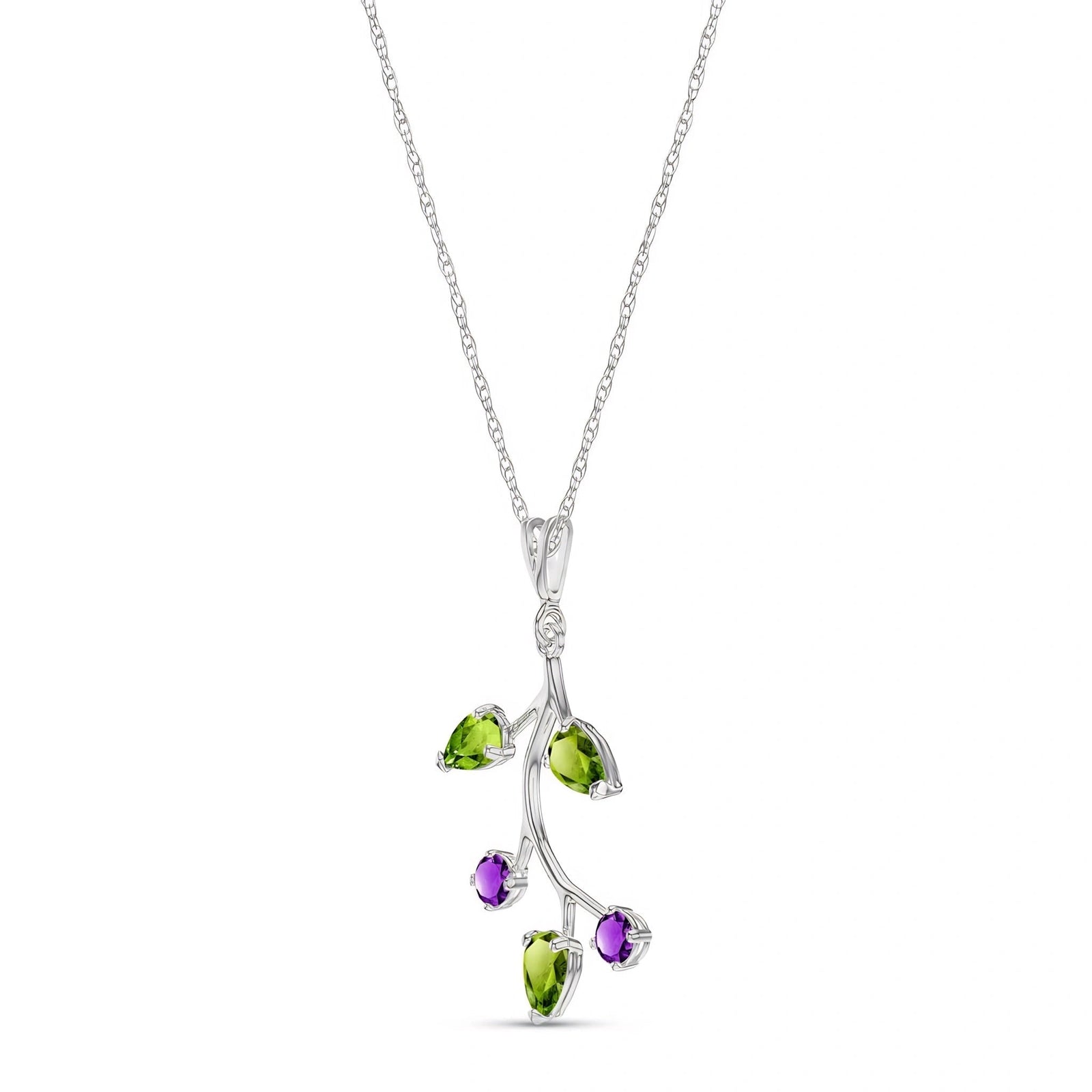 White Gold Necklace Amethyst 10K — Nadia