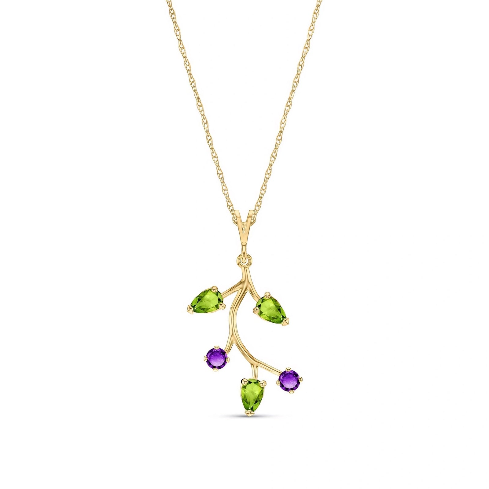 Yellow Gold Necklace Amethyst 10K — Nadia