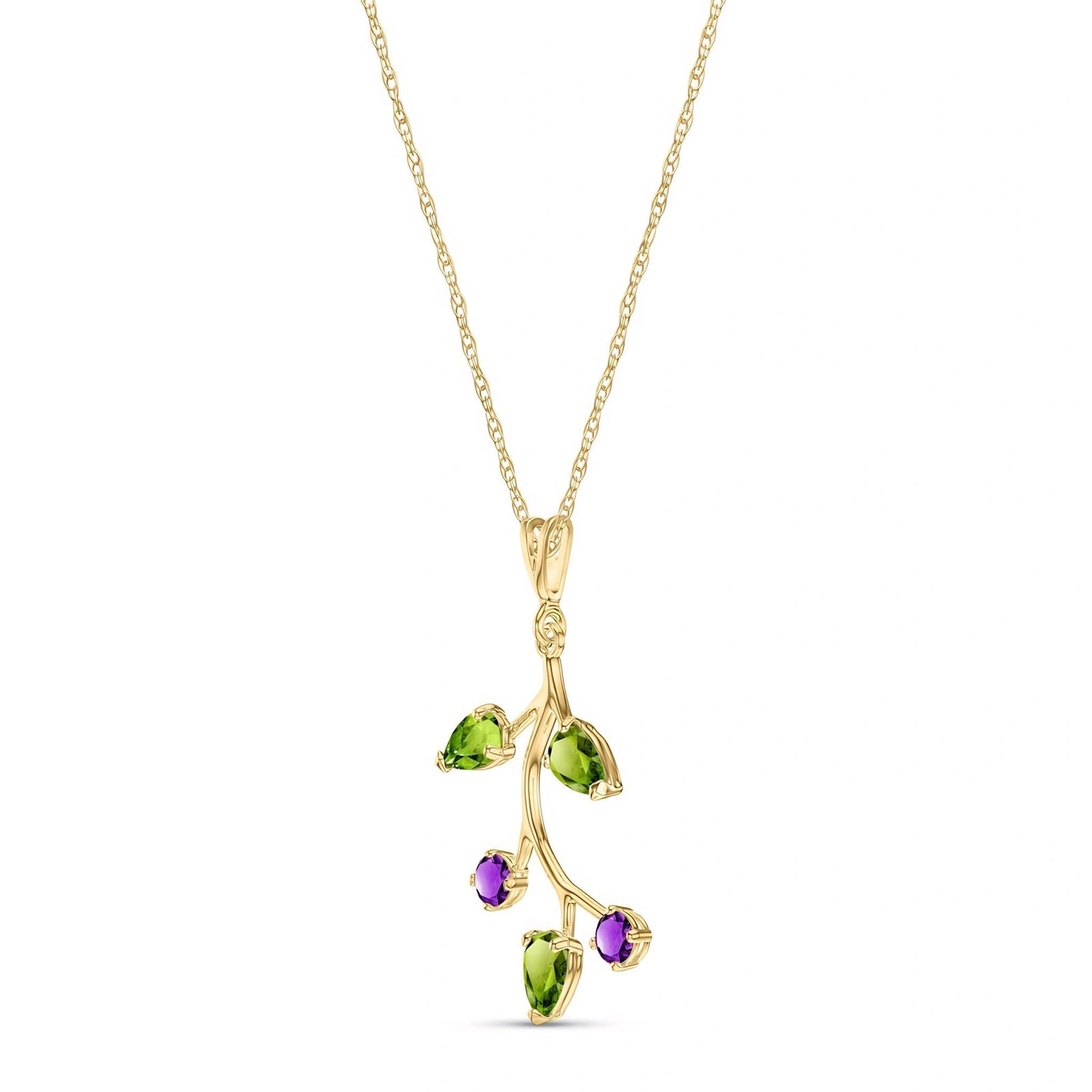 Yellow Gold Necklace Amethyst 10K — Nadia