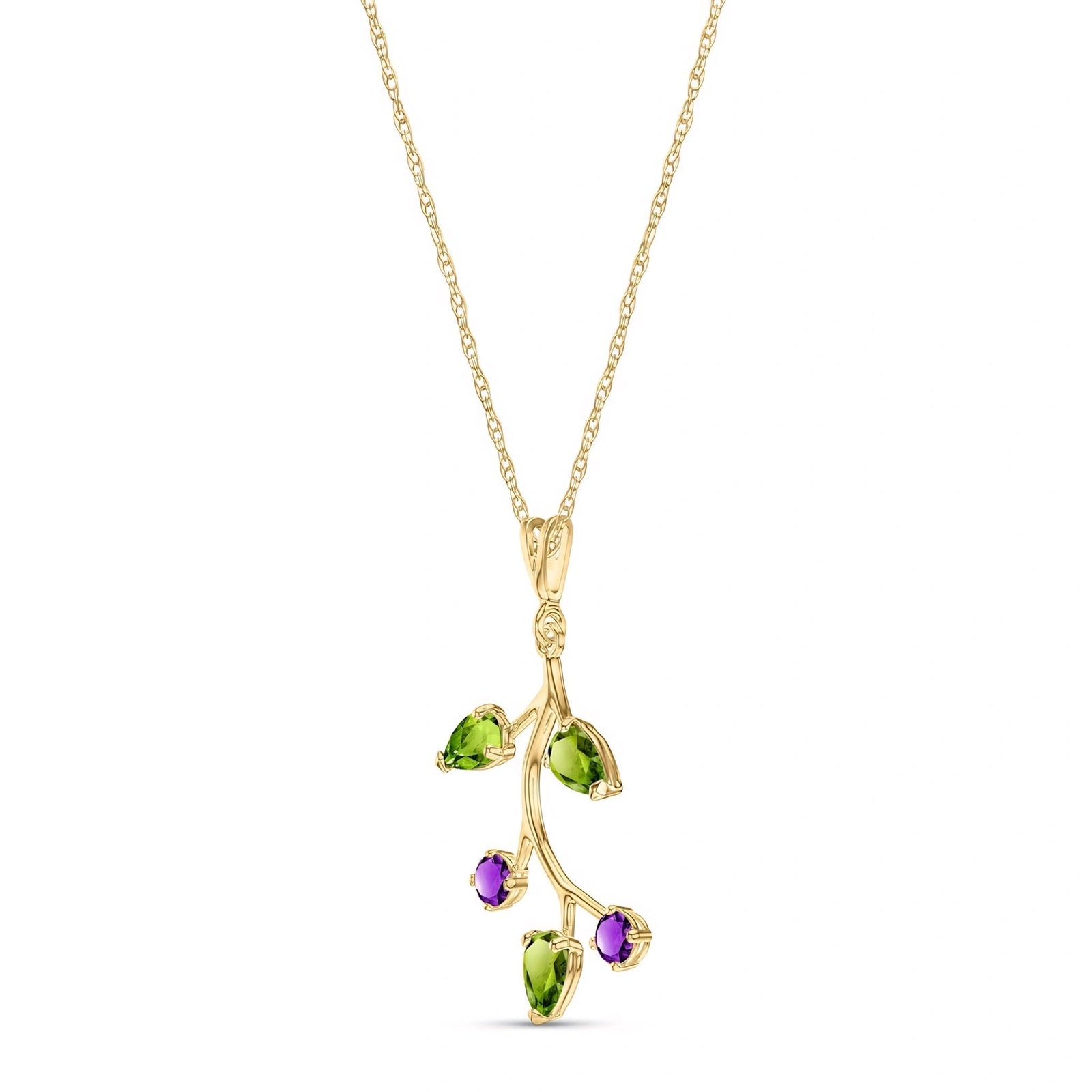 Yellow Gold Necklace Amethyst 10K — Nadia