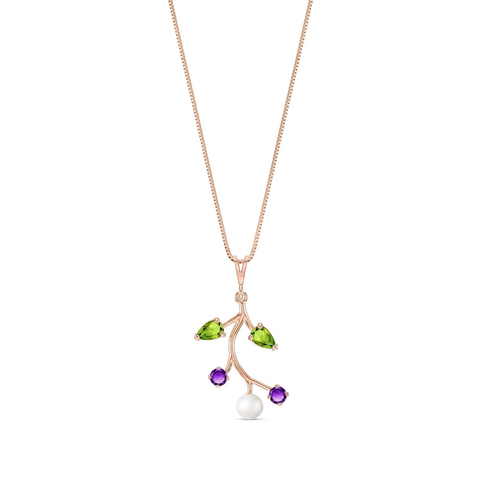 Rose Gold Necklace Blue Topaz 10K — Nadia