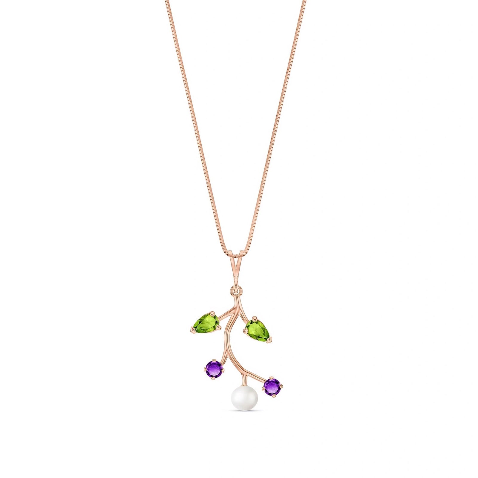 Rose Gold Necklace Blue Topaz 10K — Nadia