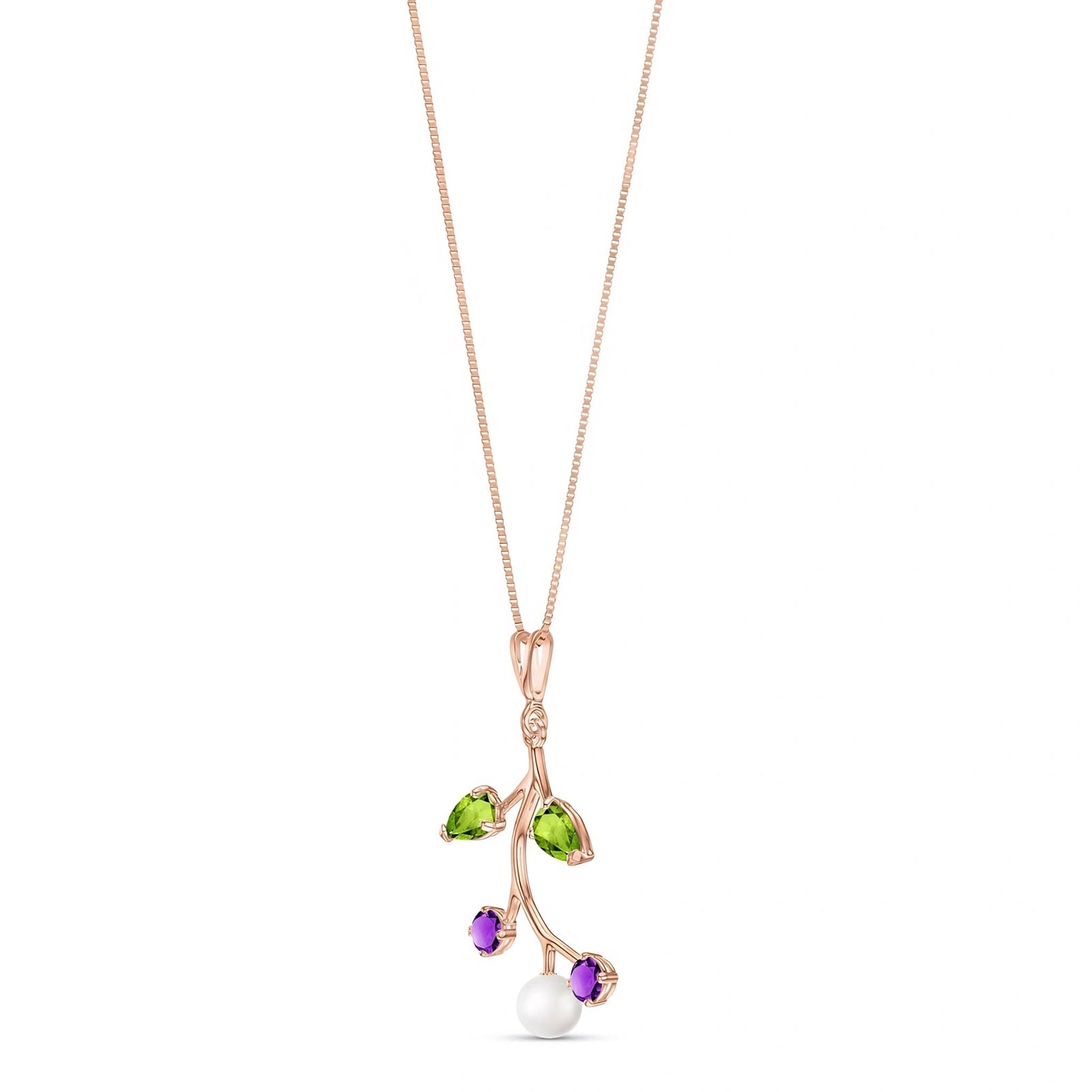 Rose Gold Necklace Blue Topaz 10K — Nadia